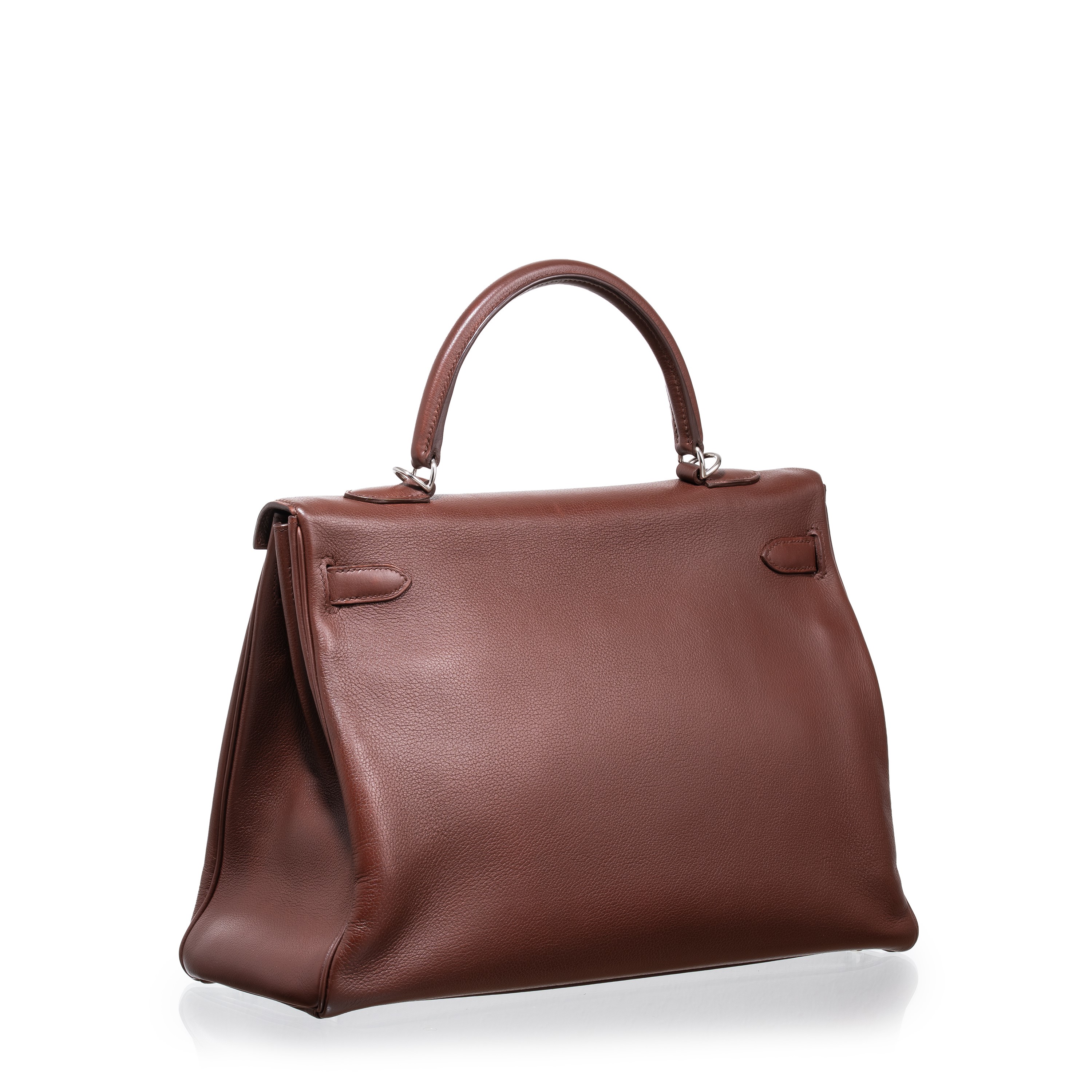 HERMÈS KELLY 35 RETOURNÉ IN PELLAME EVERGRAIN COLOR HAVANE PHW - 2008