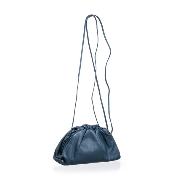 BOTTEGA VENETA - BOTTEGA VENETA MINI POUCH BLU CON TRACOLLA