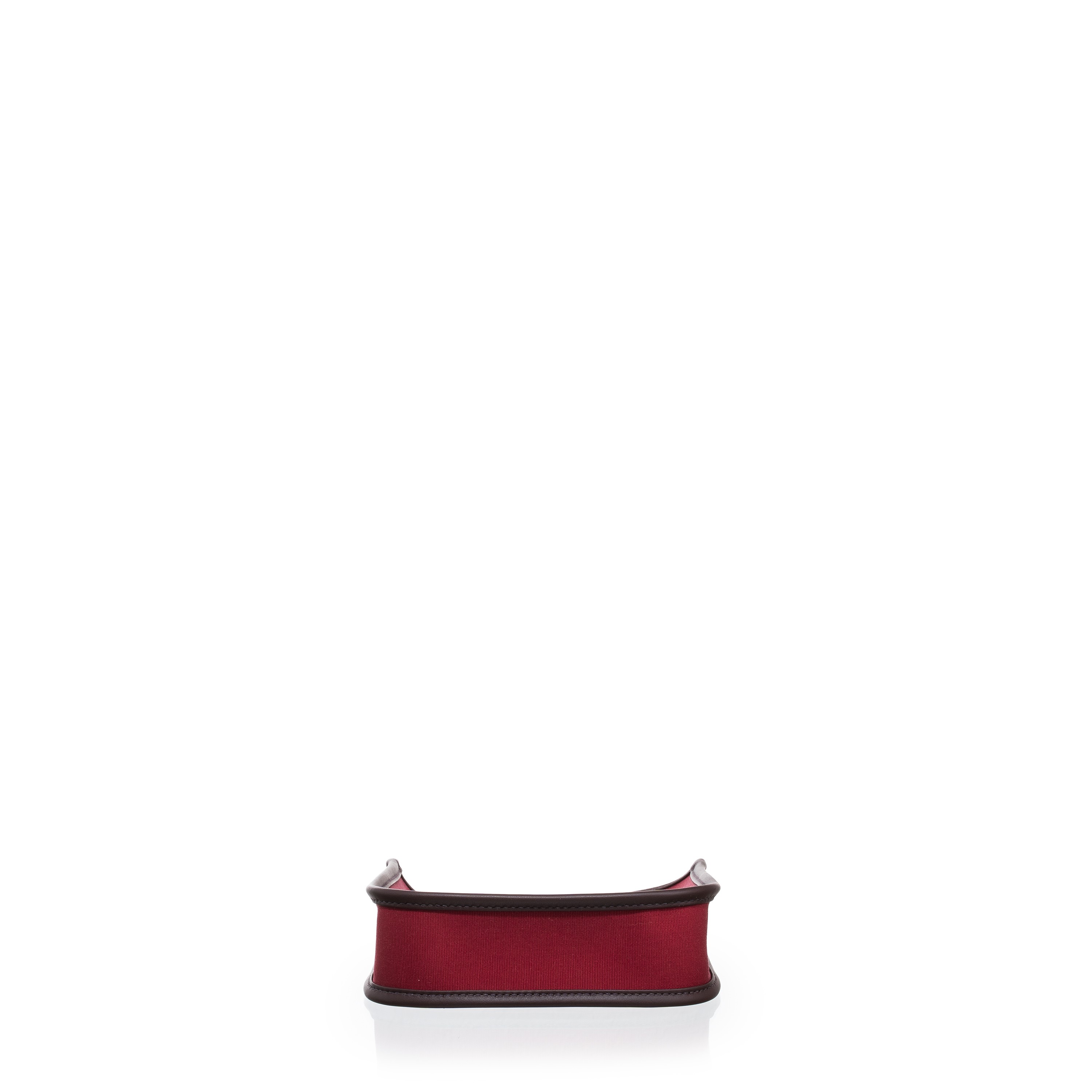 HERMÈS MINI NEO EVELYNE OFFICIER CANVAS E PELLAME SWIFT, COLOR RUBIS E ROUGE SELLIER, INTERNO BLU...