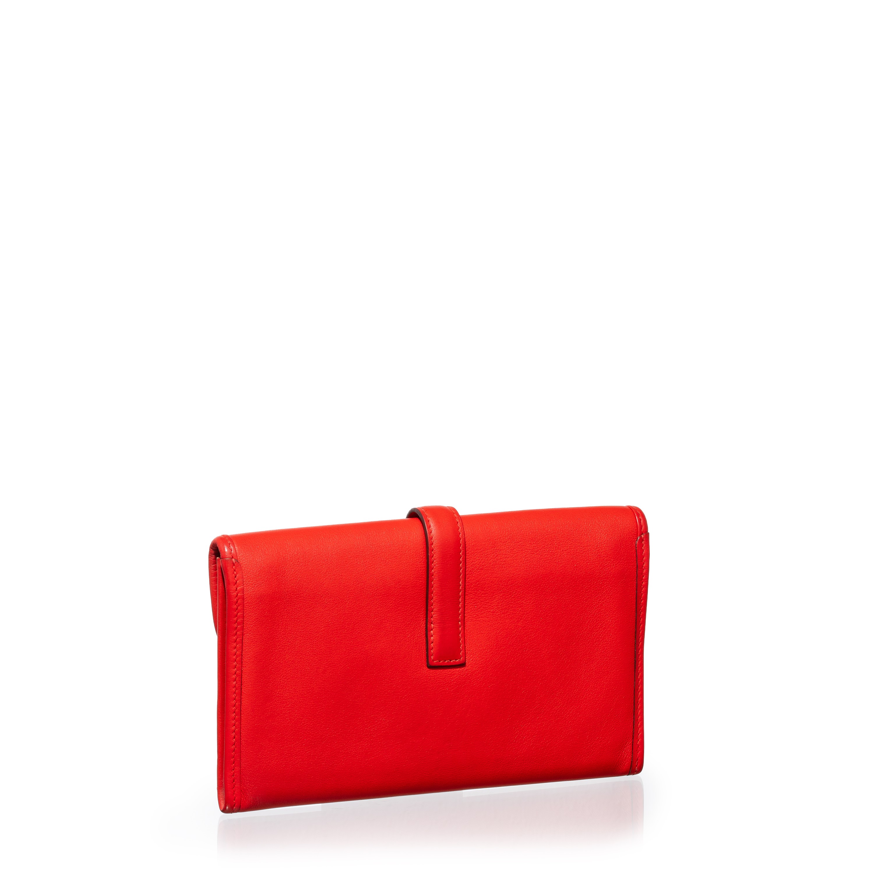 HERMÈS JIGE 21 IN PELLAME EVERCOLOR COLORE ROUGE CASAQUE PHW - 2017