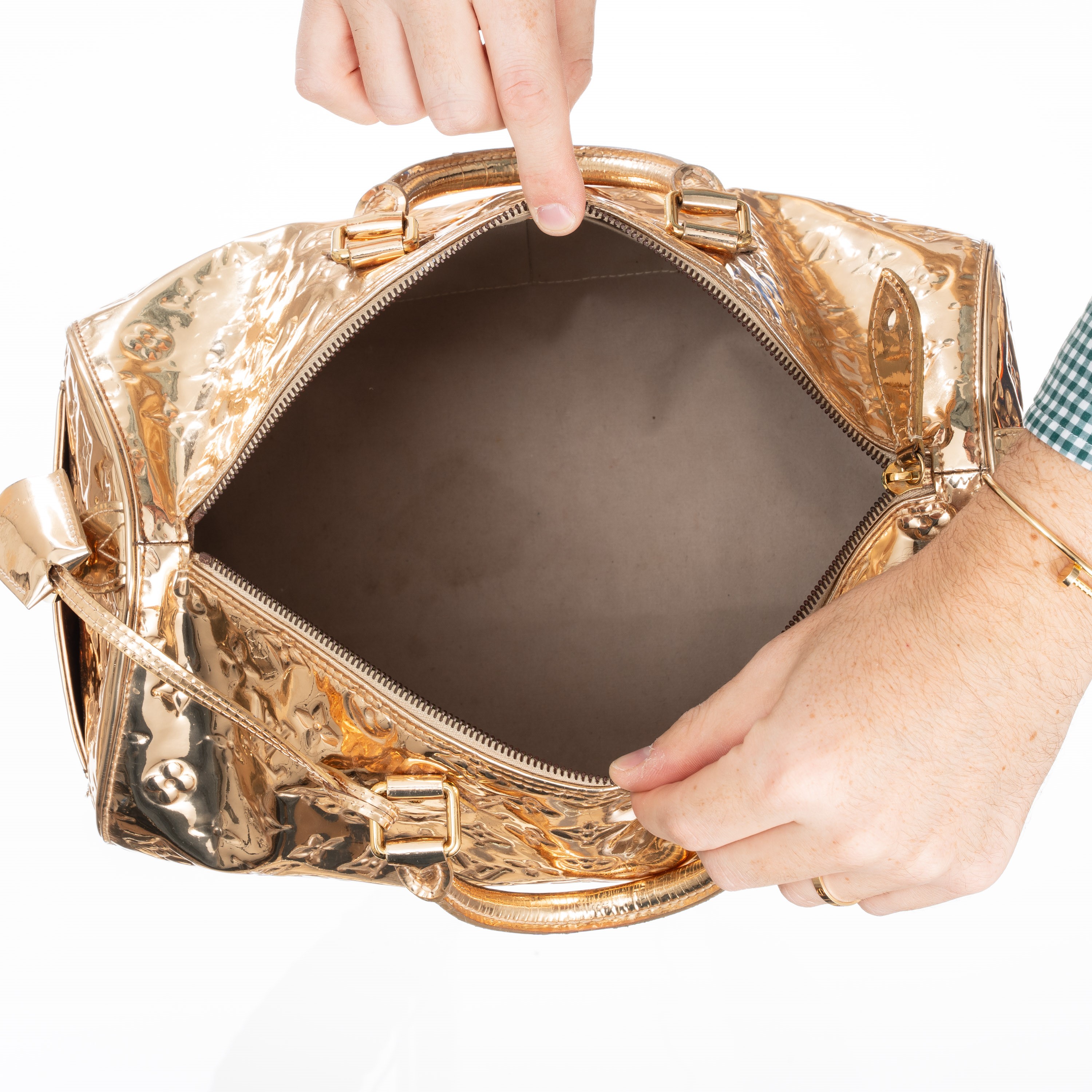 LOUIS VUITTON SPEEDY 35 LIMITED EDITION GOLD MIROIR - 2008