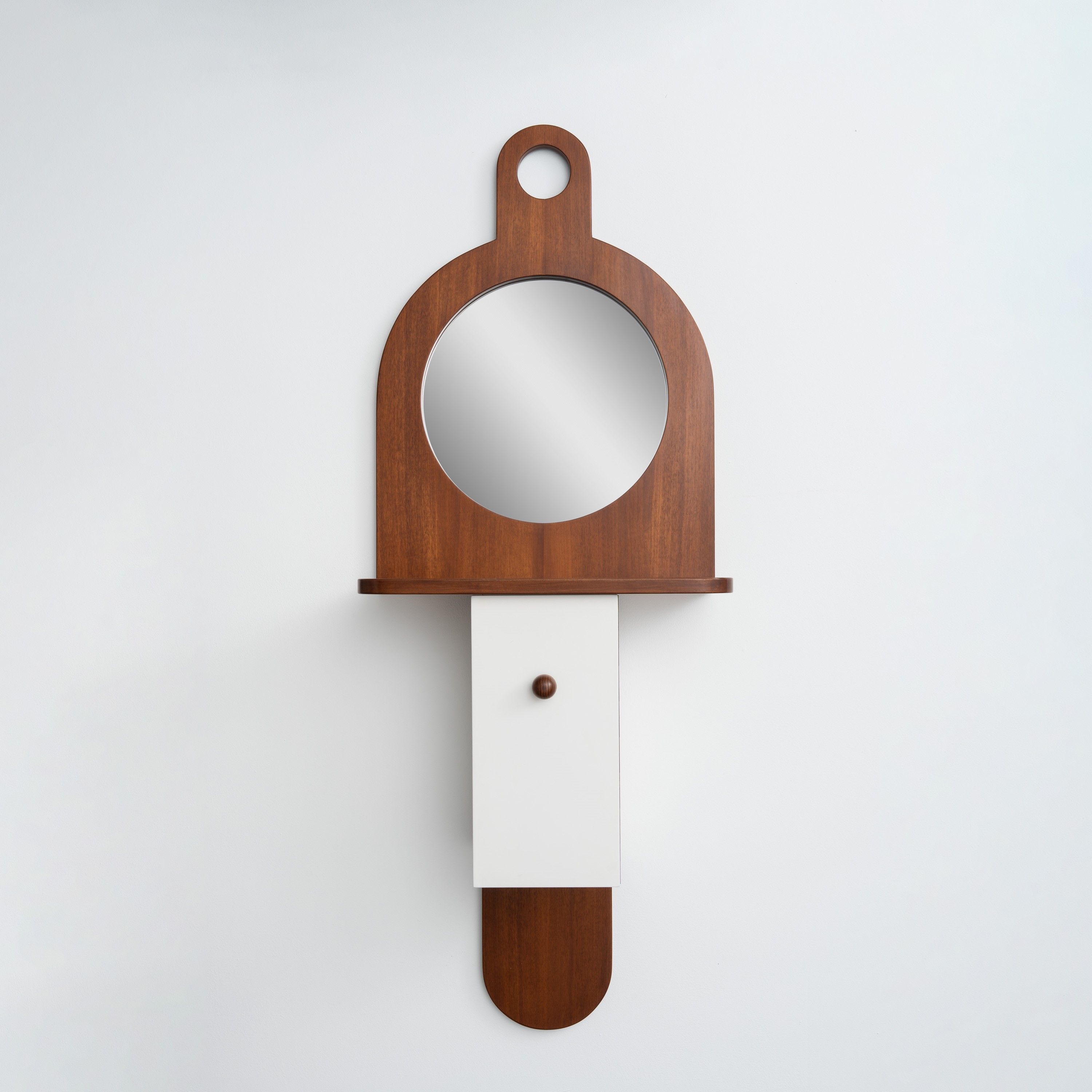 ETTORE SOTTSASS, MOBILE SOSPESO CON SPECCHIO MODELLO 'TEMPUS'