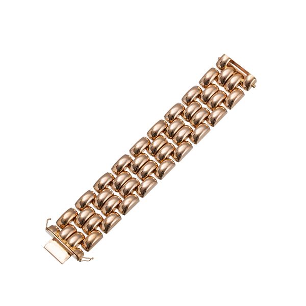 BRACCIALE IN ORO ROSA 'CARRO ARMATO'