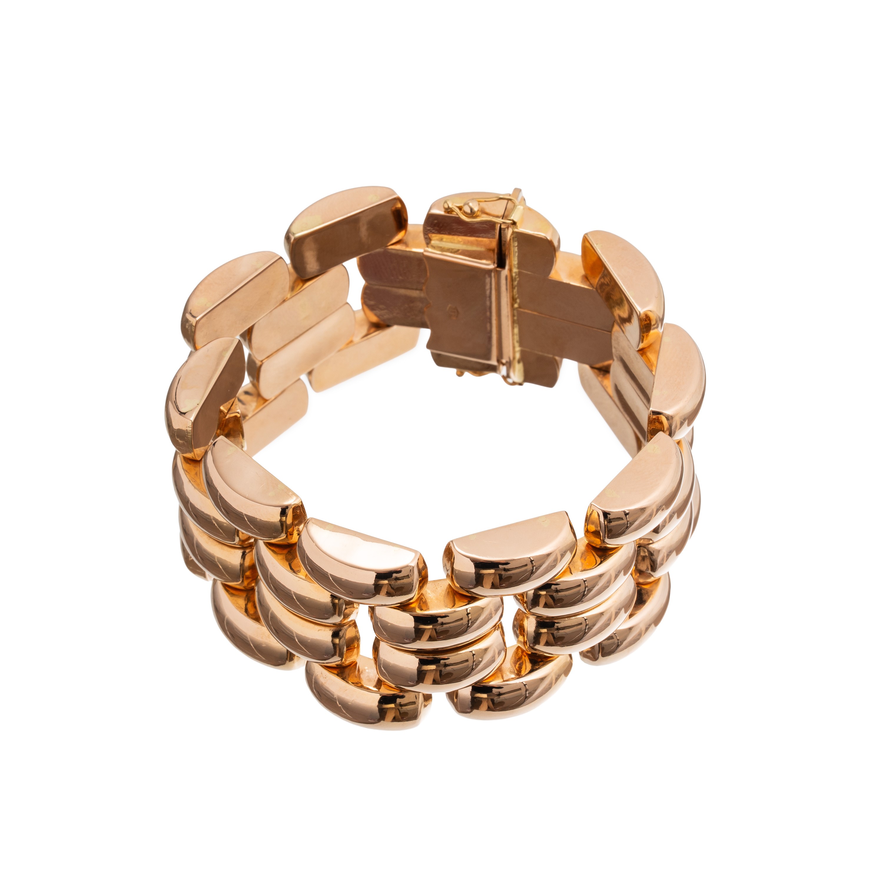 BRACCIALE IN ORO ROSA 'CARRO ARMATO'