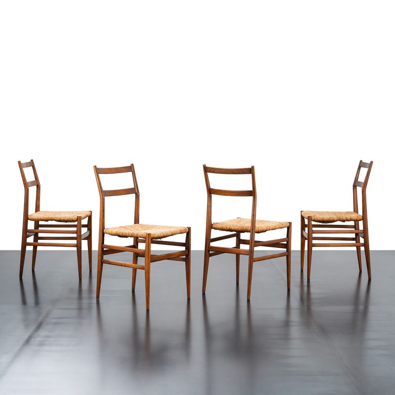 GIO PONTI, SET QUATTRO SEDIE 646 'LEGGERA'