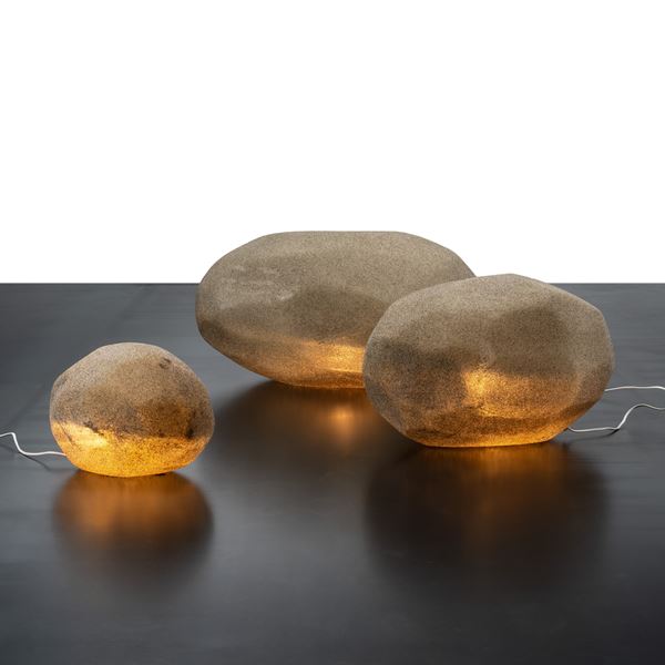 Anonimo - ANONIMO, SET TRE SASSI LUMINOSI