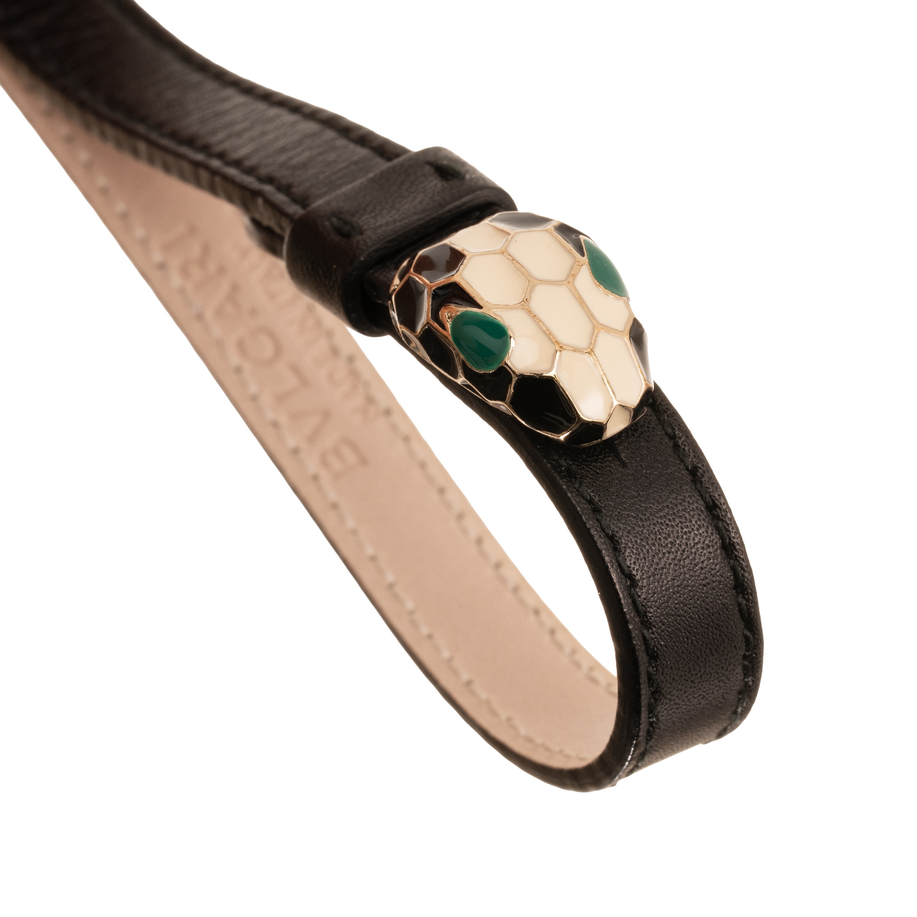 BRACCIALE BULGARI IN PELLE SERIE SERPENTI NERO