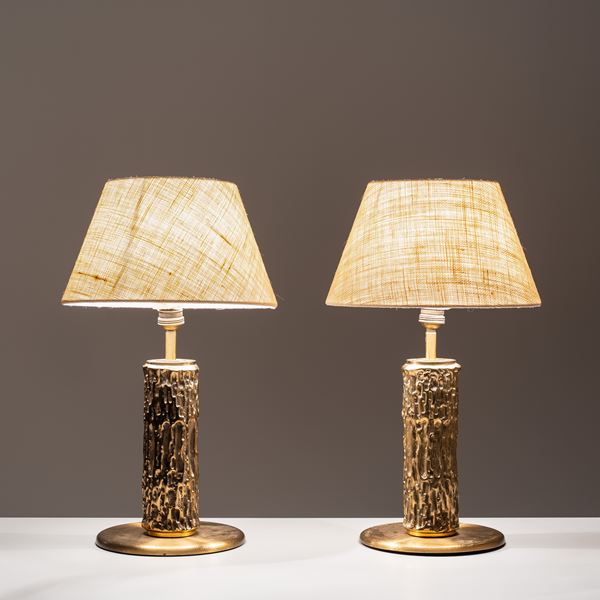 Luciano Frigerio - LUCIANO FRIGERIO, COPPIA LAMPADE DA TAVOLO 'AURORA'