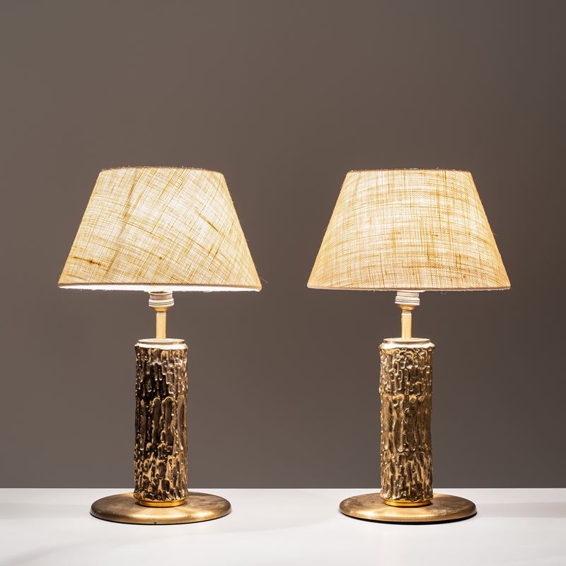 LUCIANO FRIGERIO, COPPIA LAMPADE DA TAVOLO 'AURORA'