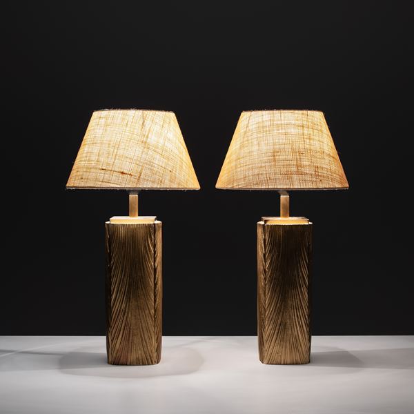 Luciano Frigerio - LUCIANO FRIGERIO, COPPIA LAMPADE DA TAVOLO