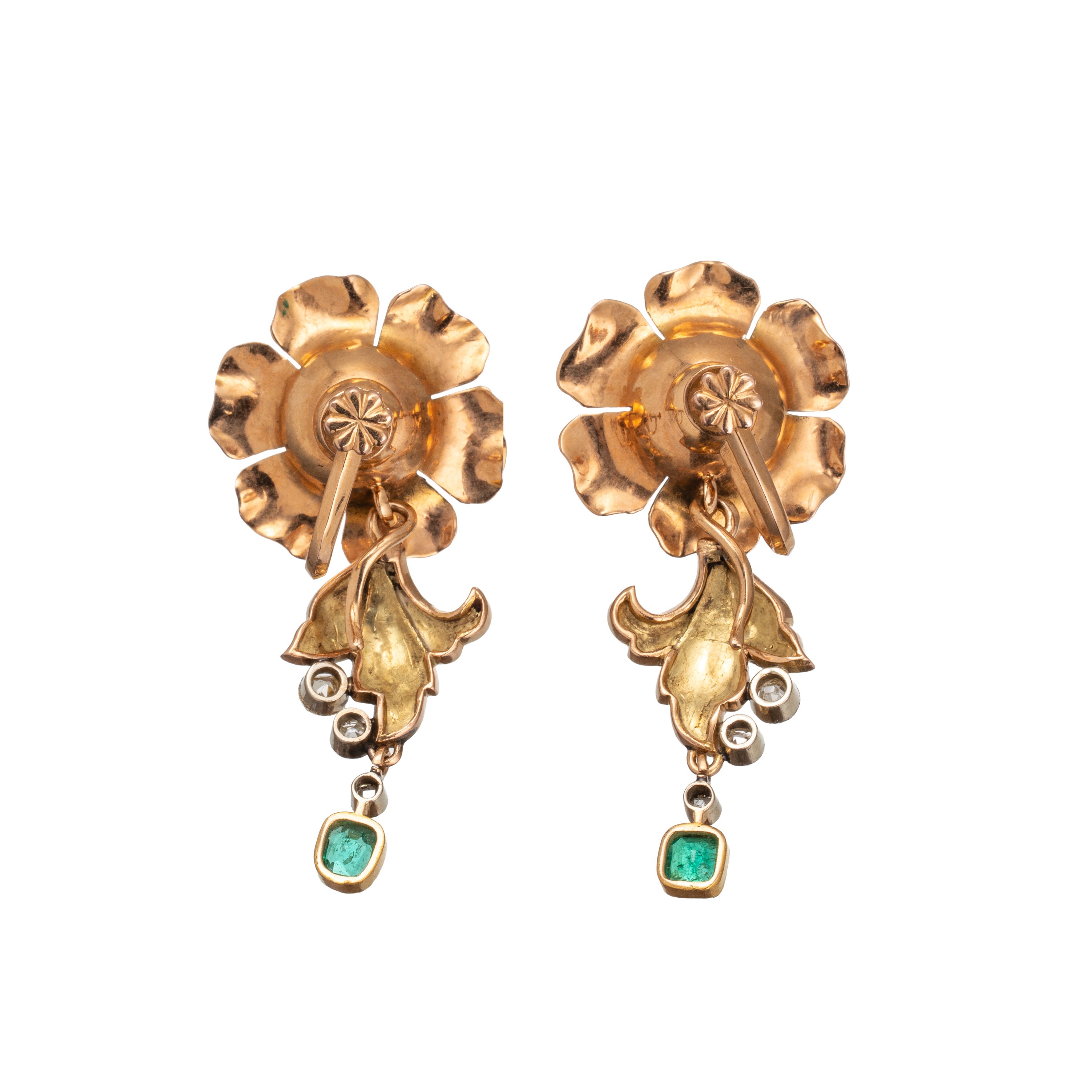 ORECCHINI IN ORO GIALLO E BIANCO CON DIAMANTI