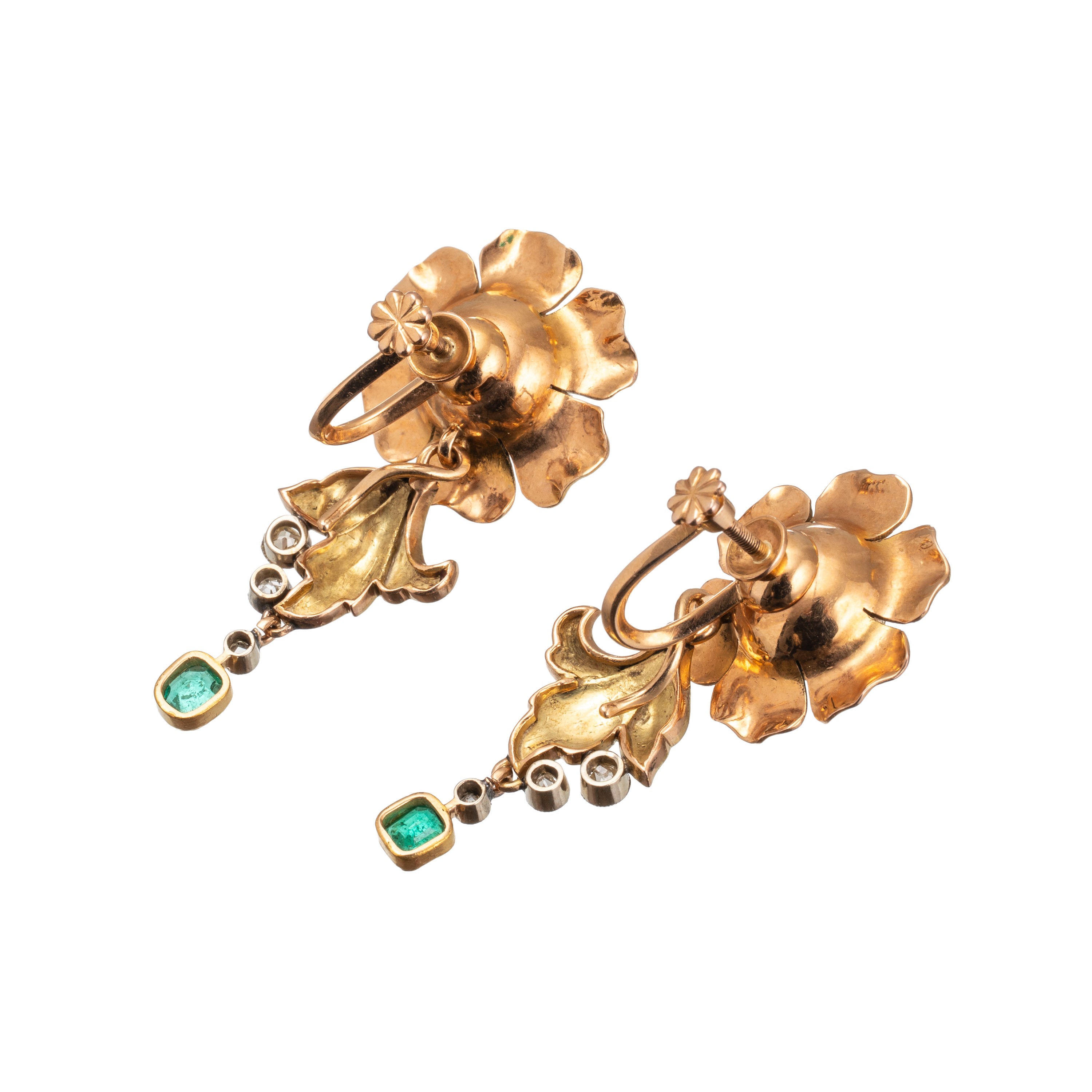 ORECCHINI IN ORO GIALLO E BIANCO CON DIAMANTI