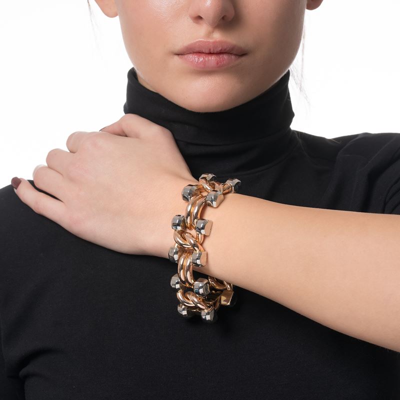 BRACCIALE IN ORO GIALLO MARCHIO FASCIO LITTORIO