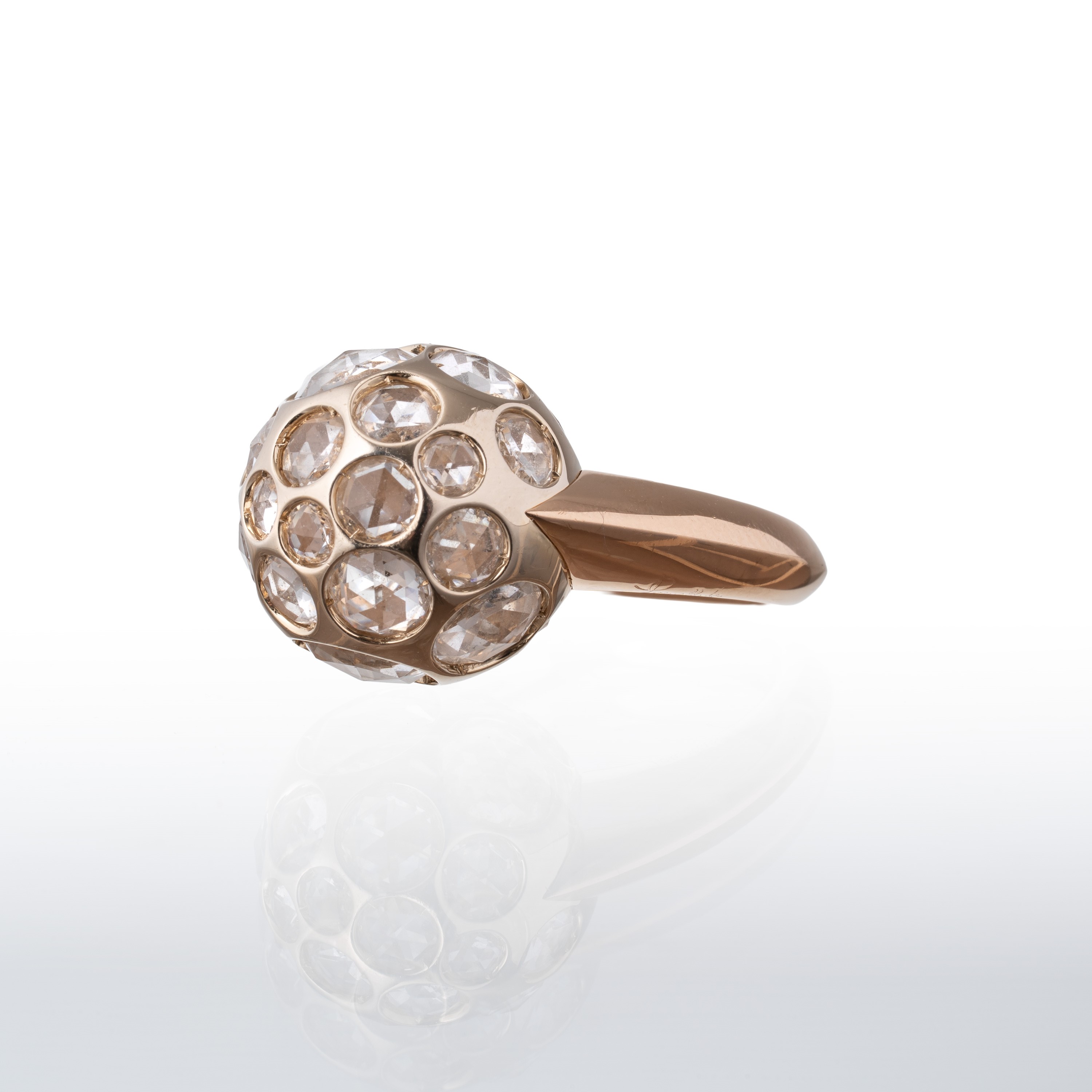 POMELLATO - ANELLO IN ORO ROSA CON CRISTALLI DI ROCCA