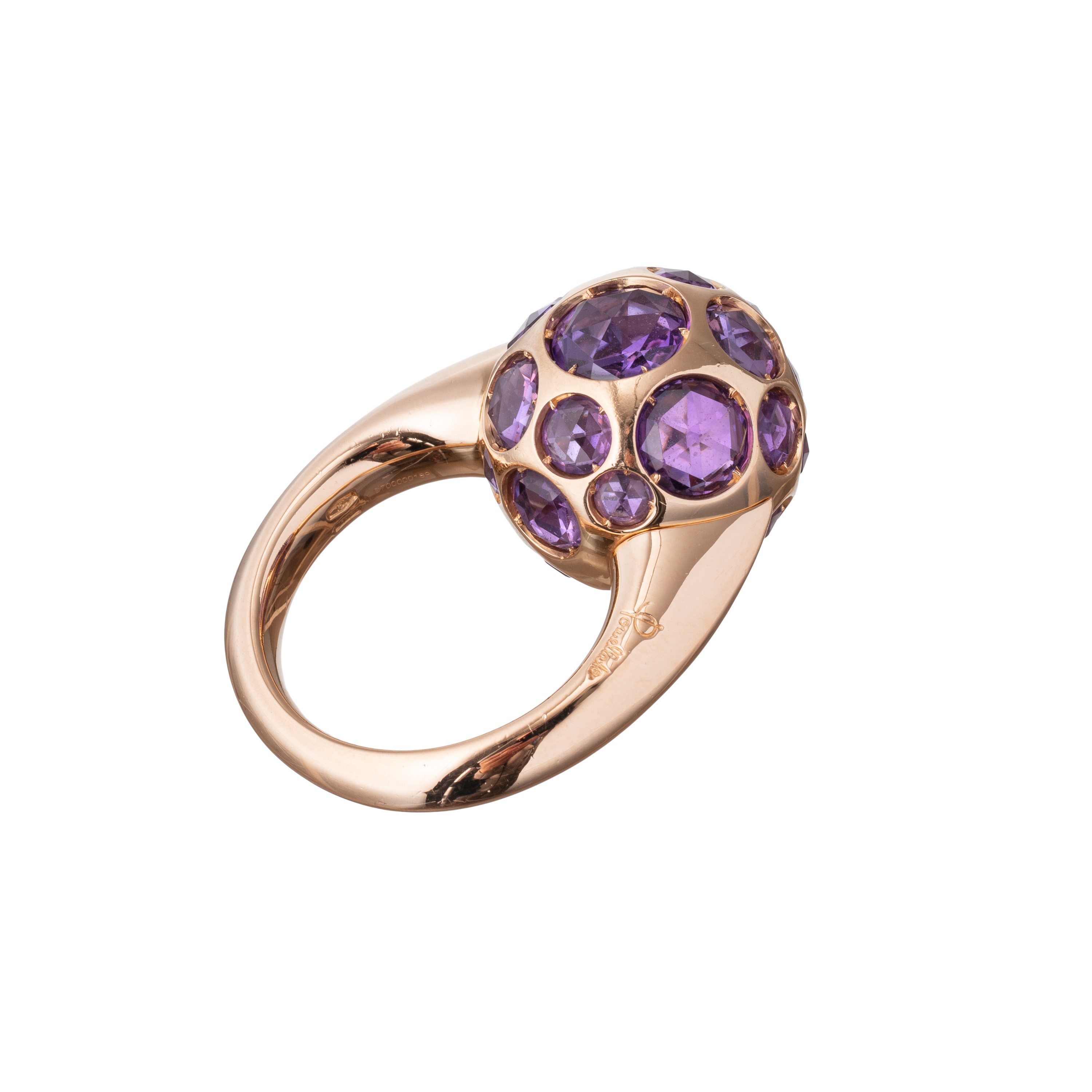 POMELLATO - ANELLO IN ORO ROSA CON AMETISTE