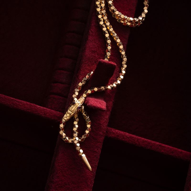 GIROCOLLO IN ORO GIALLO A FORMA DI SERPENTE