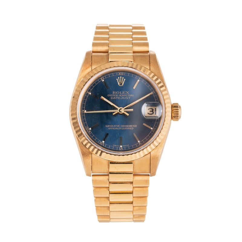 ROLEX - DATEJUST OROLOGIO SOLO TEMPO A CARICA AUTOMATICA IN ORO GIALLO 18 KT CON BRACCIALE PRESID...