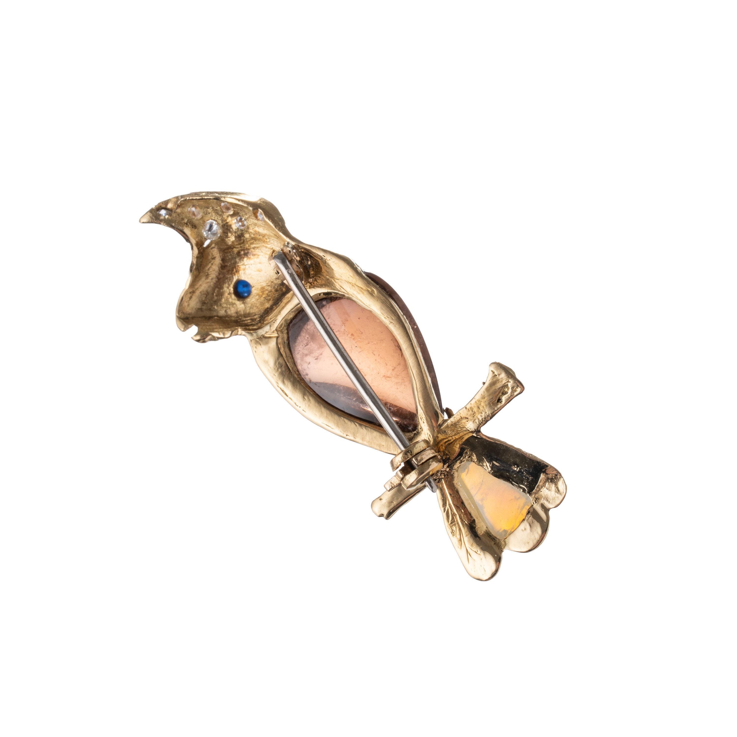 SPILLA IN ORO GIALLO E PIETRE