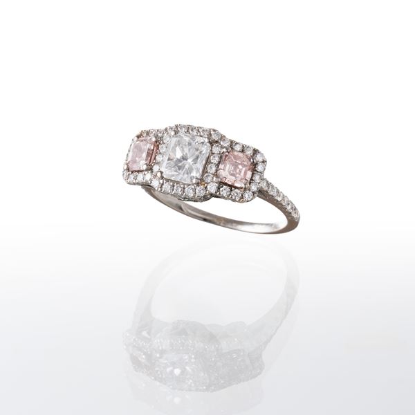 ANELLO IN ORO BIANCO 18 KT CON DIAMANTI