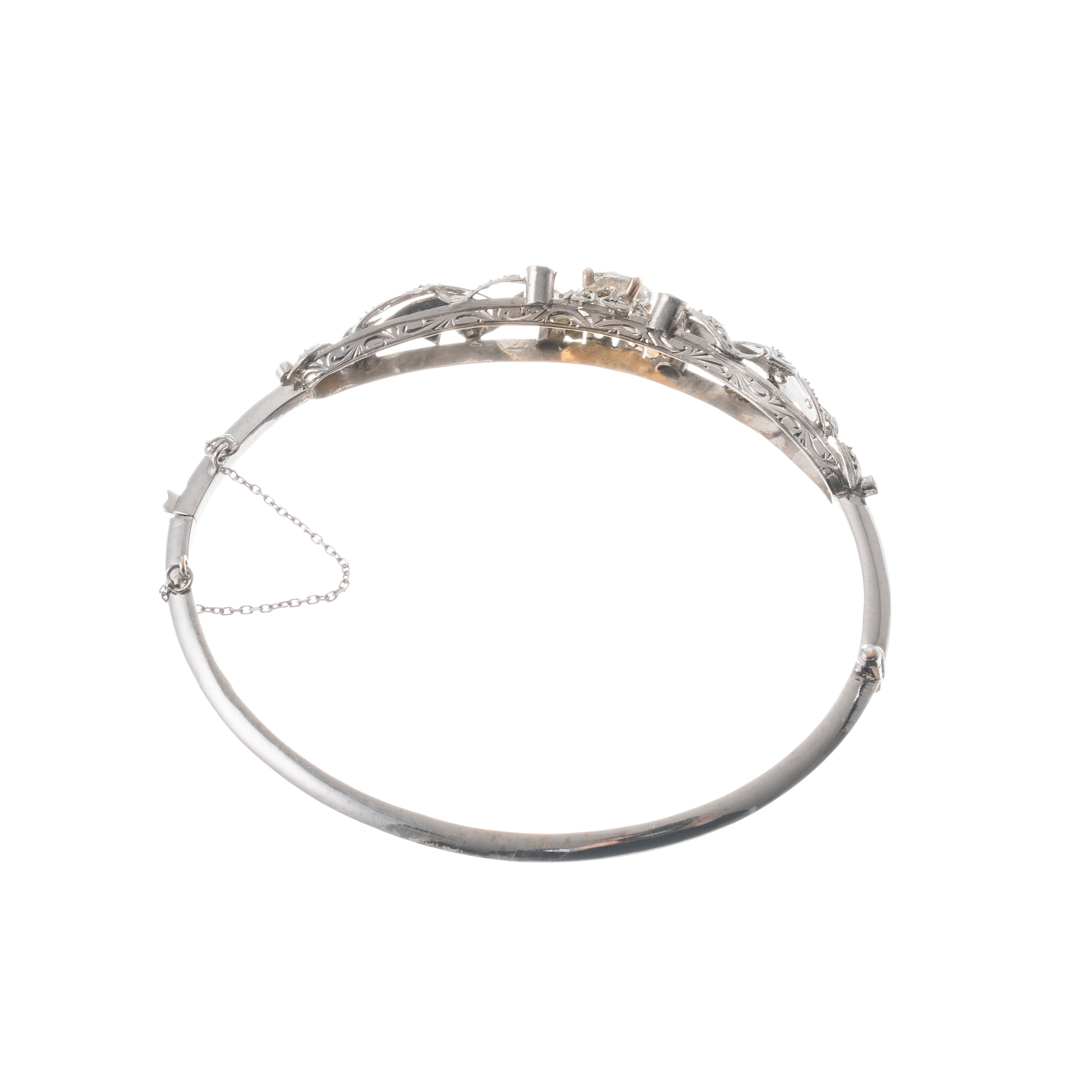 BRACCIALE IN ORO GIALLO 18 KT RODIATO E DIAMANTI