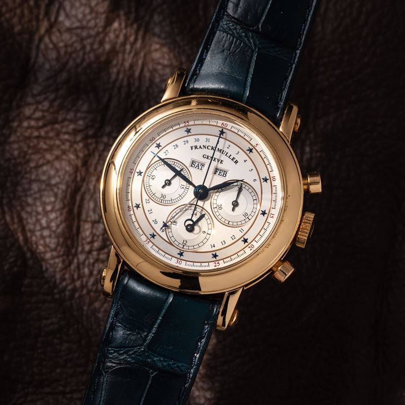 FRANCK MULLER - MASTER CALENDAR CHRONOGRAPH CRONOGRAFO CALENDARIO ANNUALE A CARICA MANUALE IN ORO...