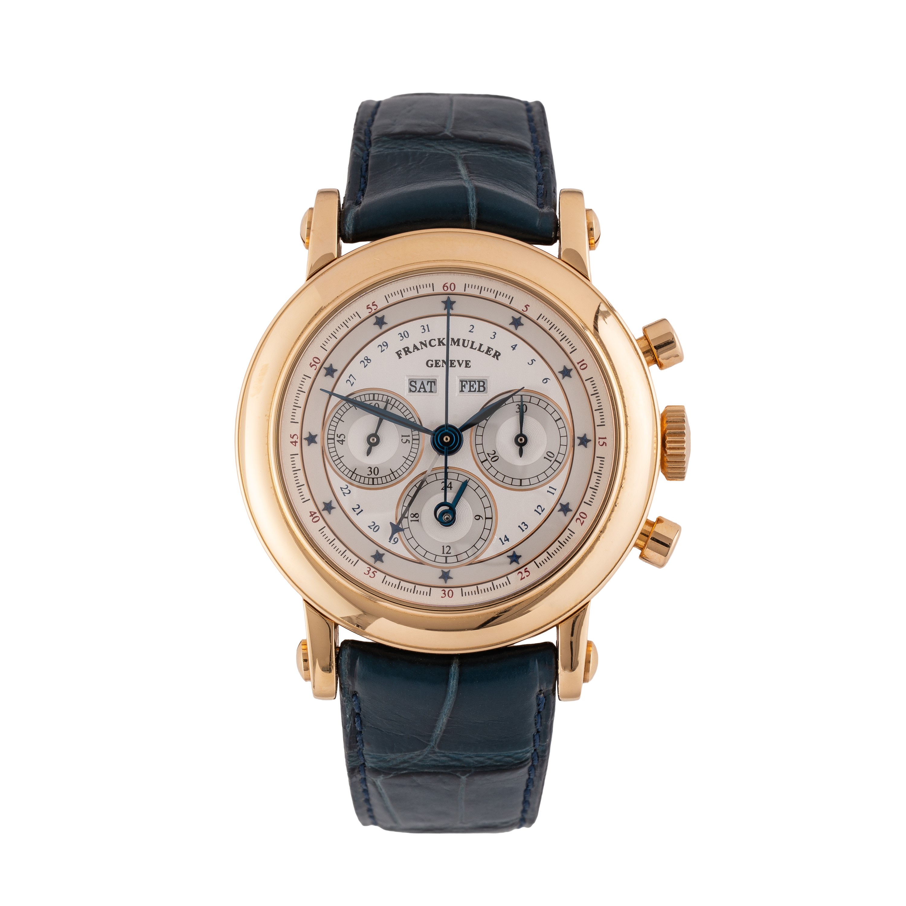 FRANCK MULLER - MASTER CALENDAR CHRONOGRAPH CRONOGRAFO CALENDARIO ANNUALE A CARICA MANUALE IN ORO...