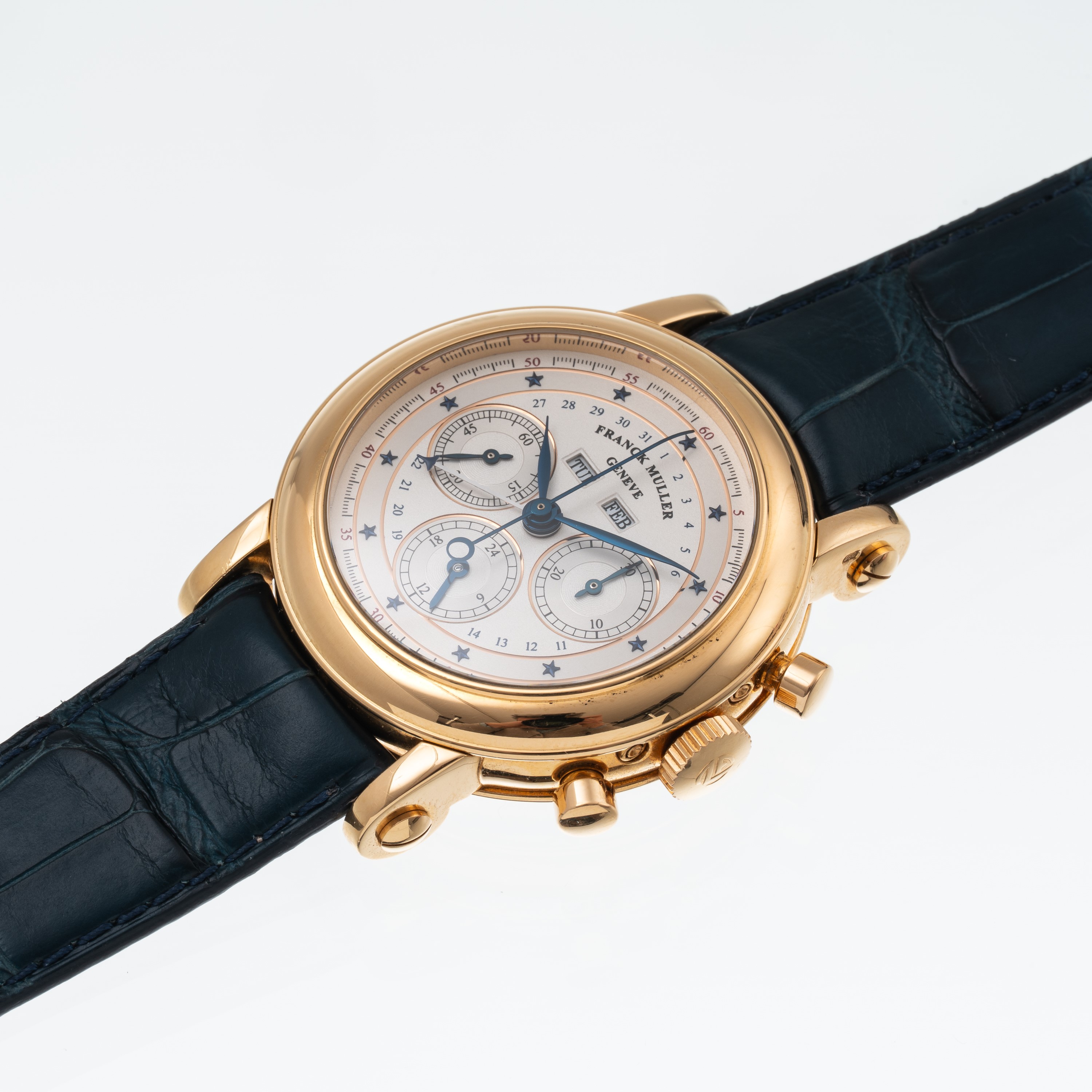 FRANCK MULLER - MASTER CALENDAR CHRONOGRAPH CRONOGRAFO CALENDARIO ANNUALE A CARICA MANUALE IN ORO...