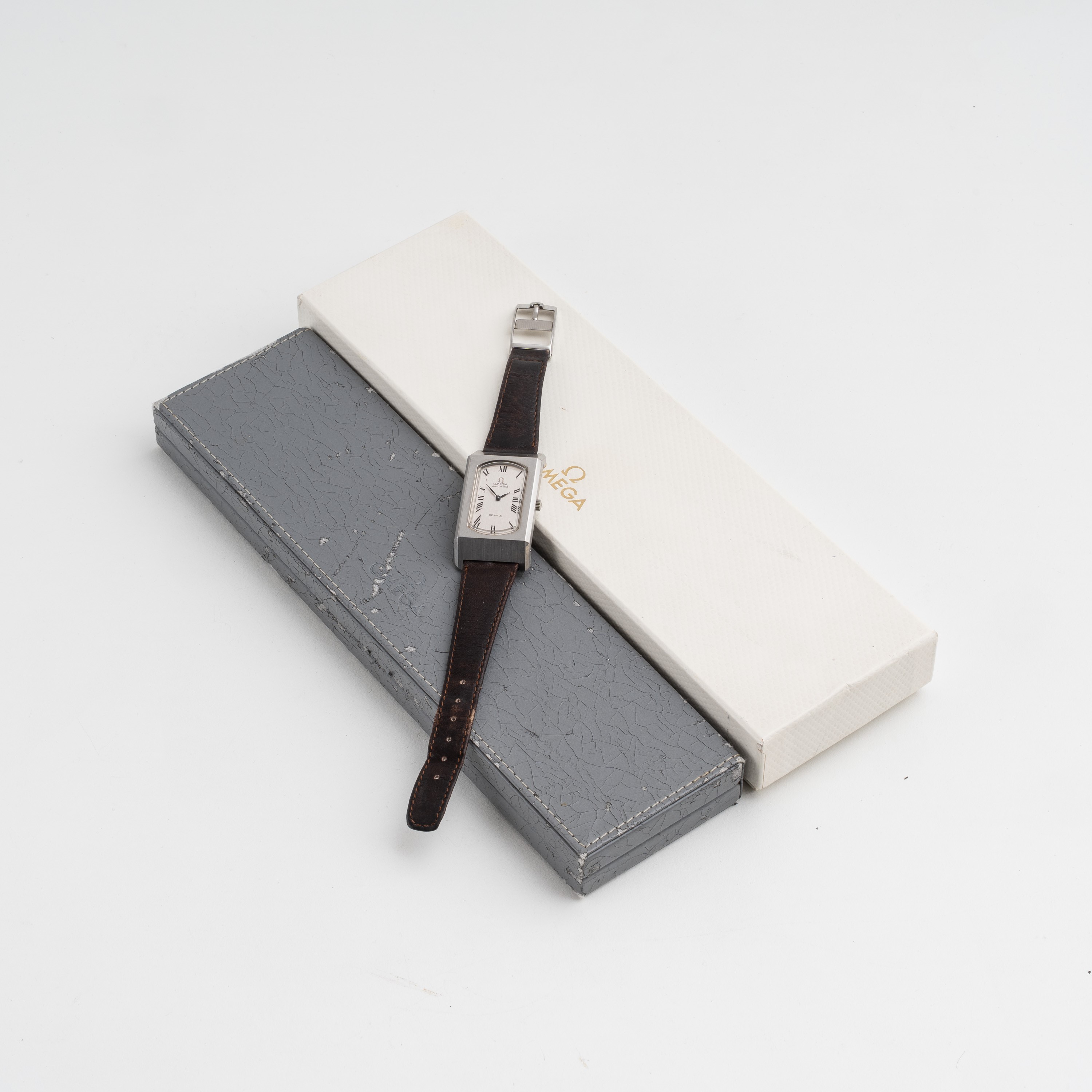 OMEGA - DE VILLE OROLOGIO SOLO TEMPO A CARICA AUTOMATICA IN ACCIAIO CON QUADRANTE ARGENTE'