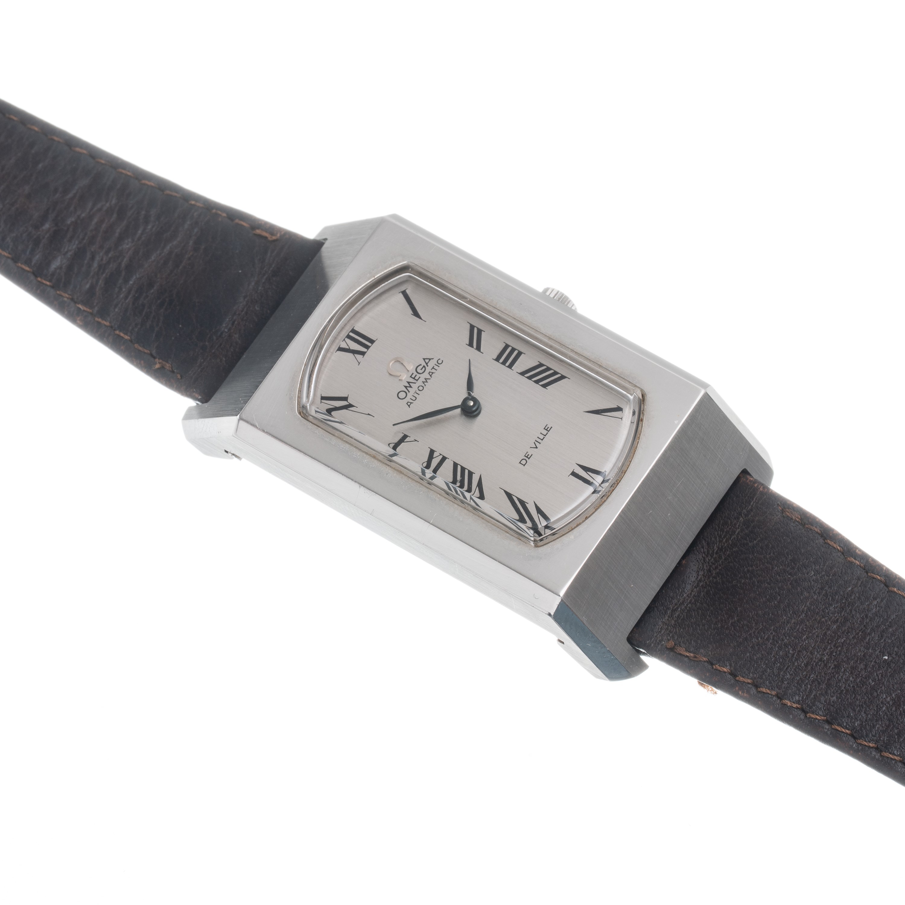 OMEGA - DE VILLE OROLOGIO SOLO TEMPO A CARICA AUTOMATICA IN ACCIAIO CON QUADRANTE ARGENTE'