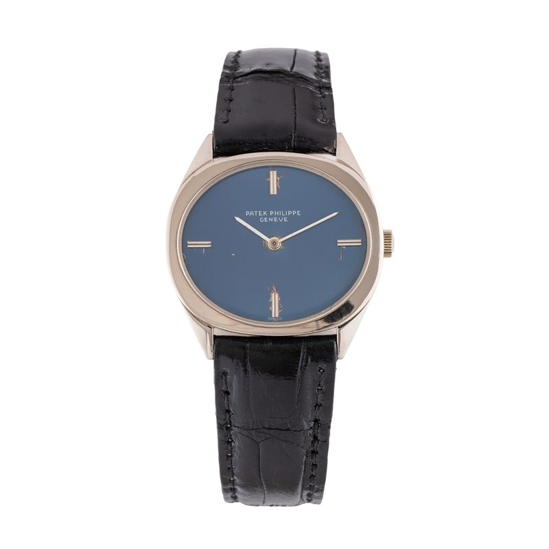 PATEK PHILIPPE - ELLIPSE OROLOGIO SOLO TEMPO A CARICA MANAULE IN ORO BIANCO 18 KT CON QUADRANTE B...