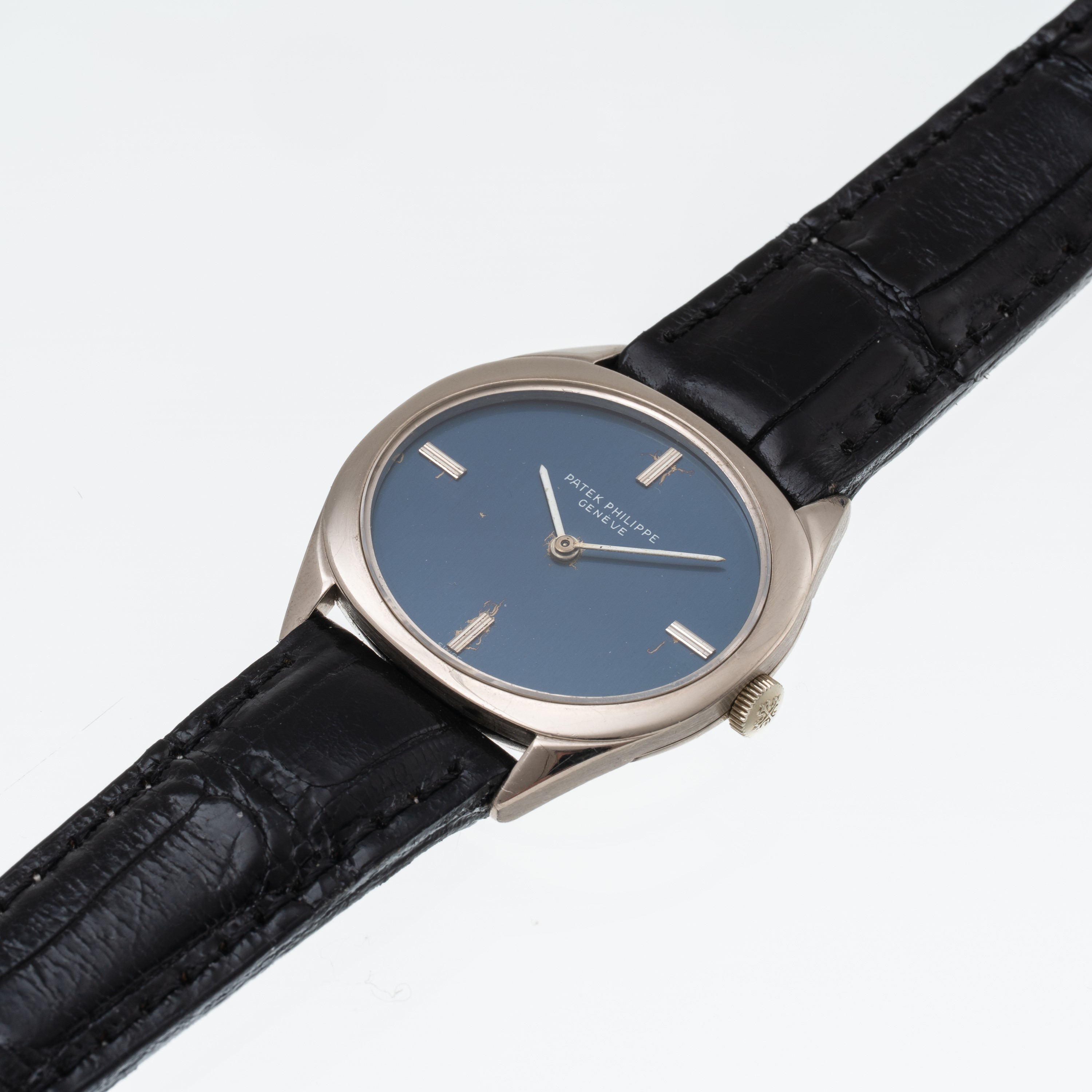 PATEK PHILIPPE - ELLIPSE OROLOGIO SOLO TEMPO A CARICA MANAULE IN ORO BIANCO 18 KT CON QUADRANTE B...