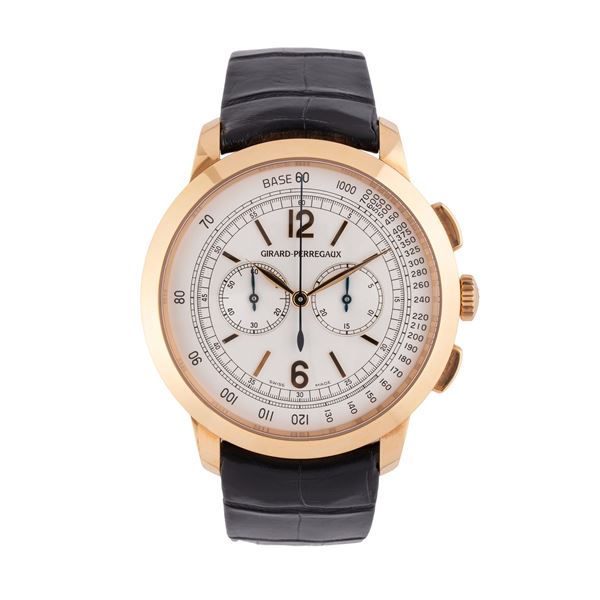 GIRARD PERREGAUX - GIRARD PERREGAUX - 1966 CHRONOGRAPH CRONOGRAFO A CARICA AUTOMATICA IN ORO ROSA 18 KT CON QUADRANTE ARGENTE' CON SCALA TACHIMETRICA