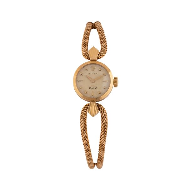 ROLEX - ROLEX - ORCHID OROLOGIO SOLO TEMPO A CARICA MANUALE IN ORO GIALLO 18 KT CON BRACCIALE IN ORO GIALLO 18 KT E QUADRANTE BIANCO CON INDICI A STELLA