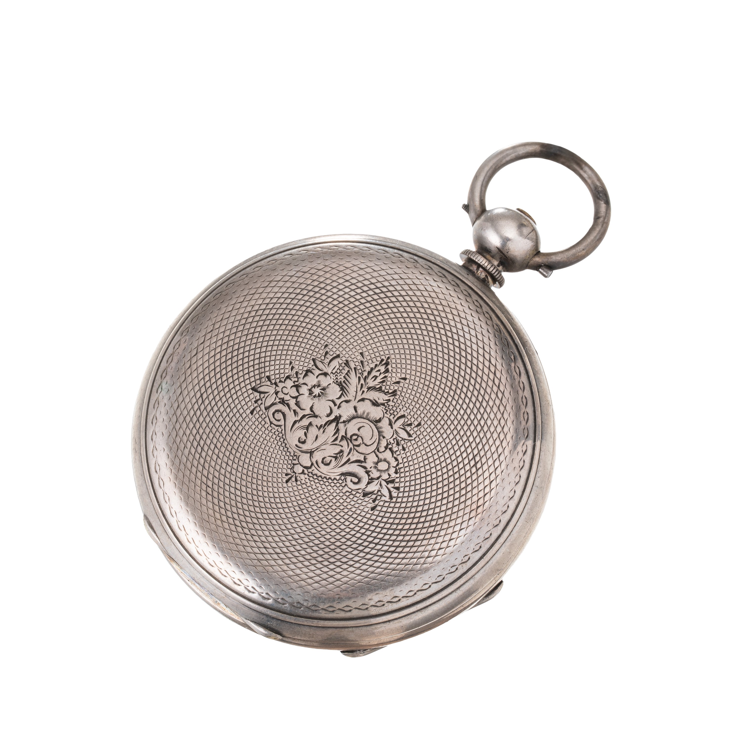 DUPLEX OROLOGIO DA TASCA IN ARGENTO DUAL TIME CON DATARIO E SECONDI MORTI