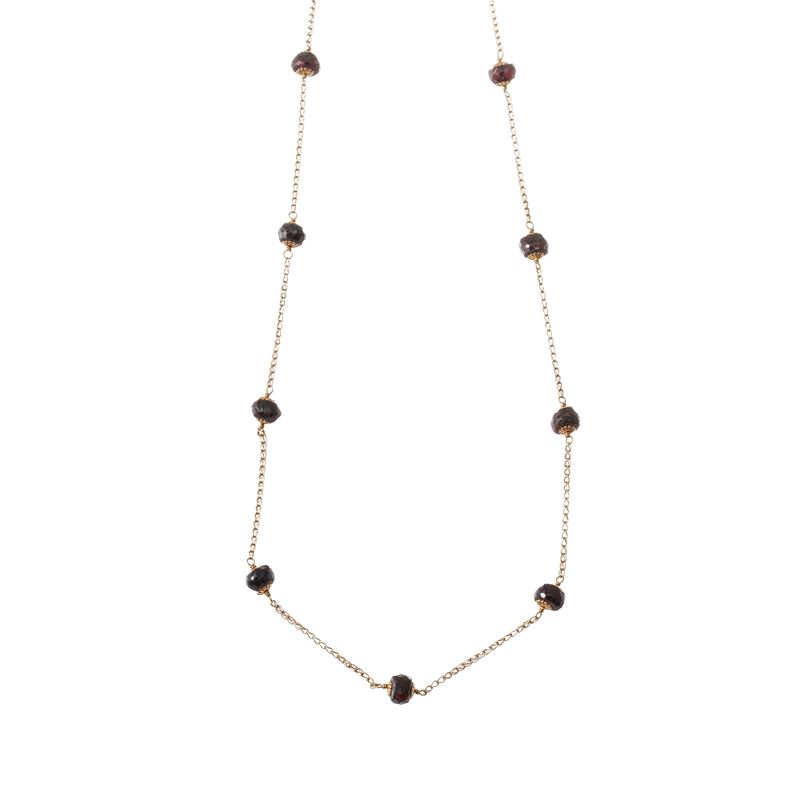 COLLANA IN ORO GIALLO 18 KT E GRANATI