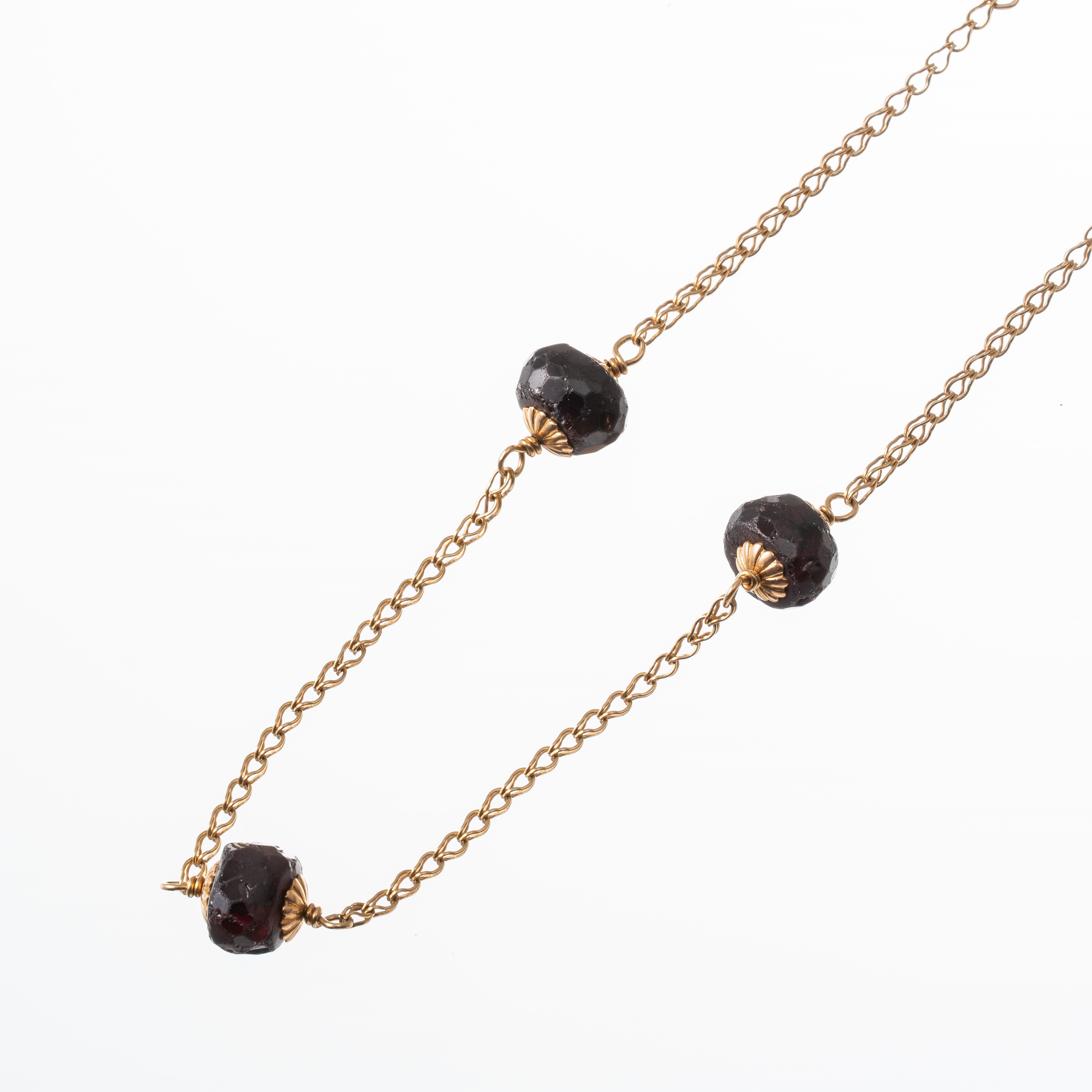 COLLANA IN ORO GIALLO 18 KT E GRANATI