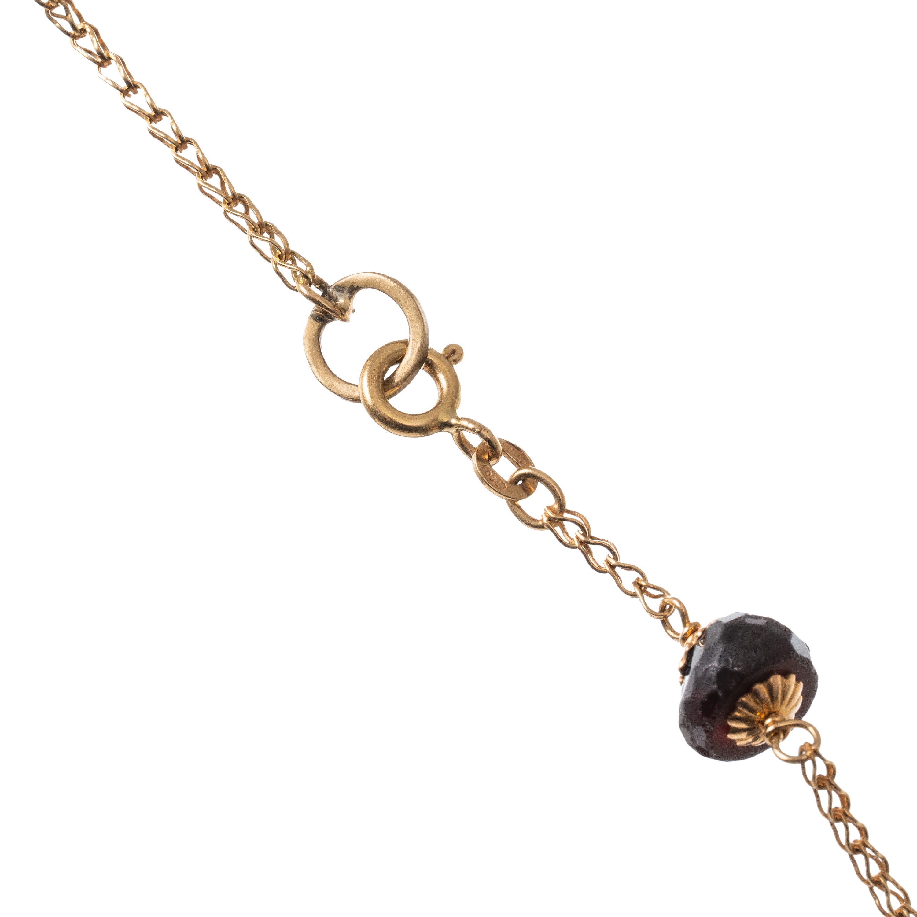 COLLANA IN ORO GIALLO 18 KT E GRANATI