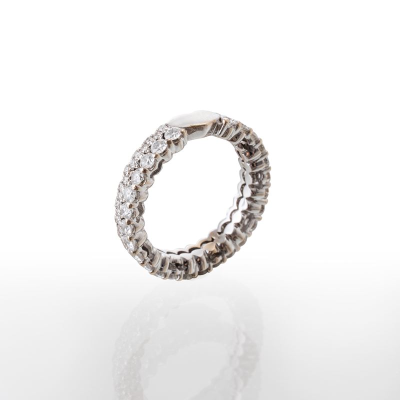 ANELLO IN ORO BIANCO 18 KT CON DIAMANTI