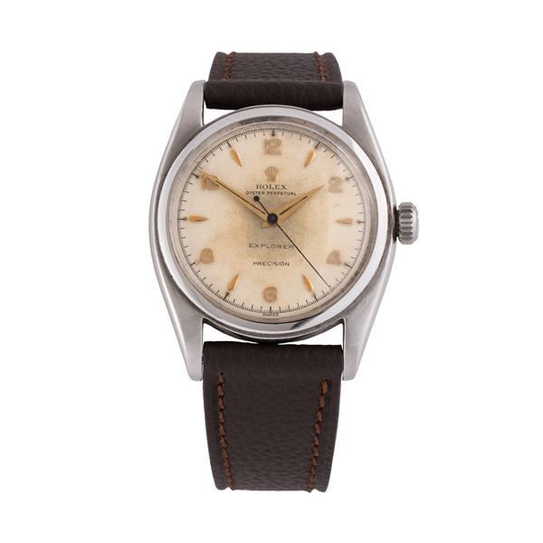 ROLEX - ROLEX - OVETTONE EXPLORER OROLOGIO SOLO TEMPO A CARICA AUTOMATICA CON QUADRANTE BIANCO