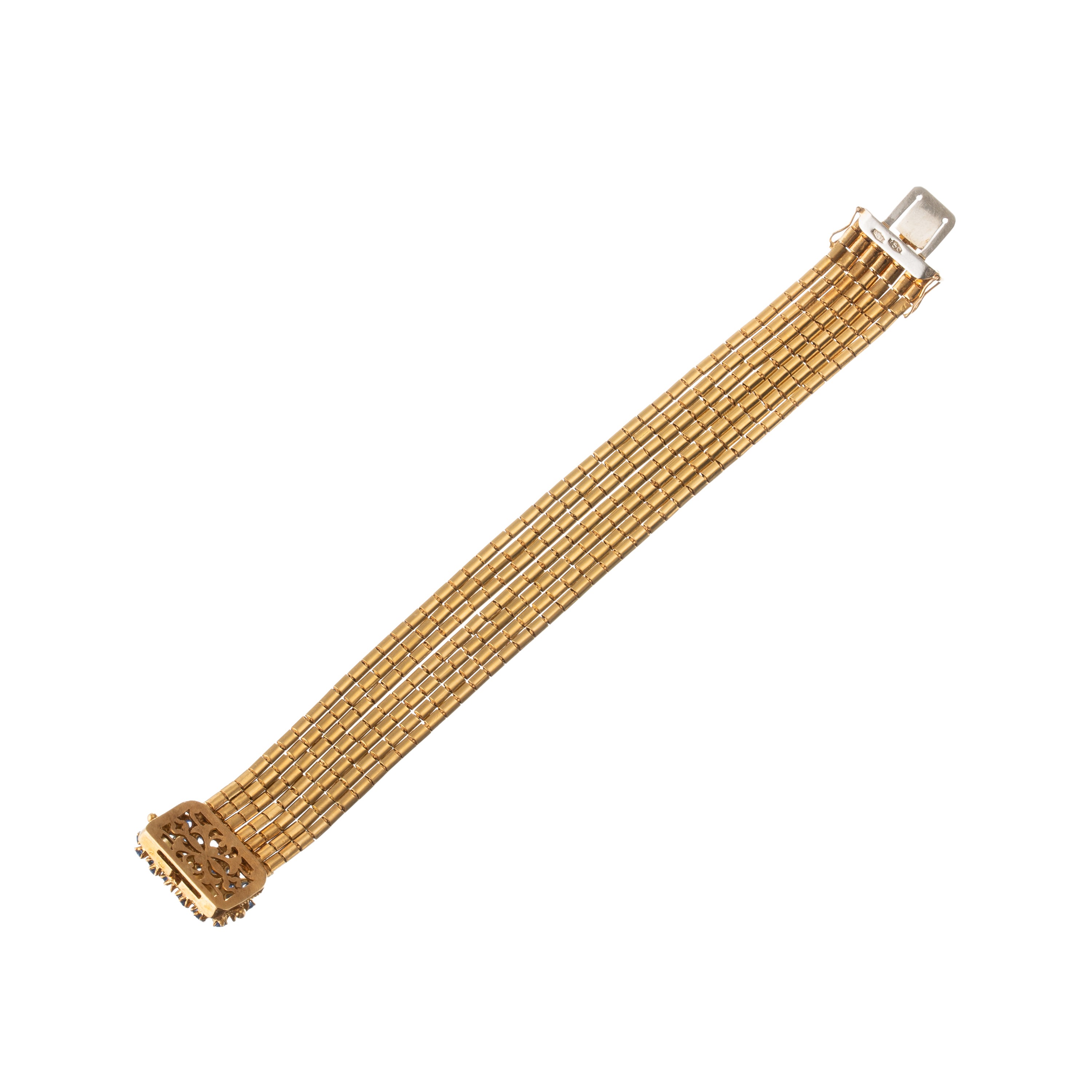 BRACCIALE IN ORO GIALLO 18 KT CON ZAFFIRI