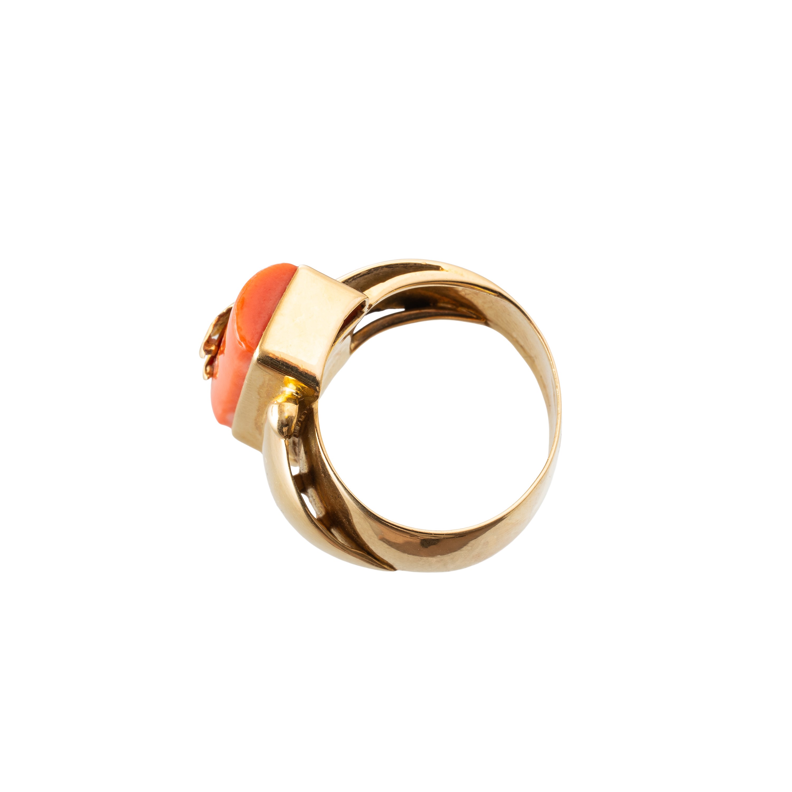 PAROURE IN ORO GIALLO 18 KT E CORALLI ORIENTALI