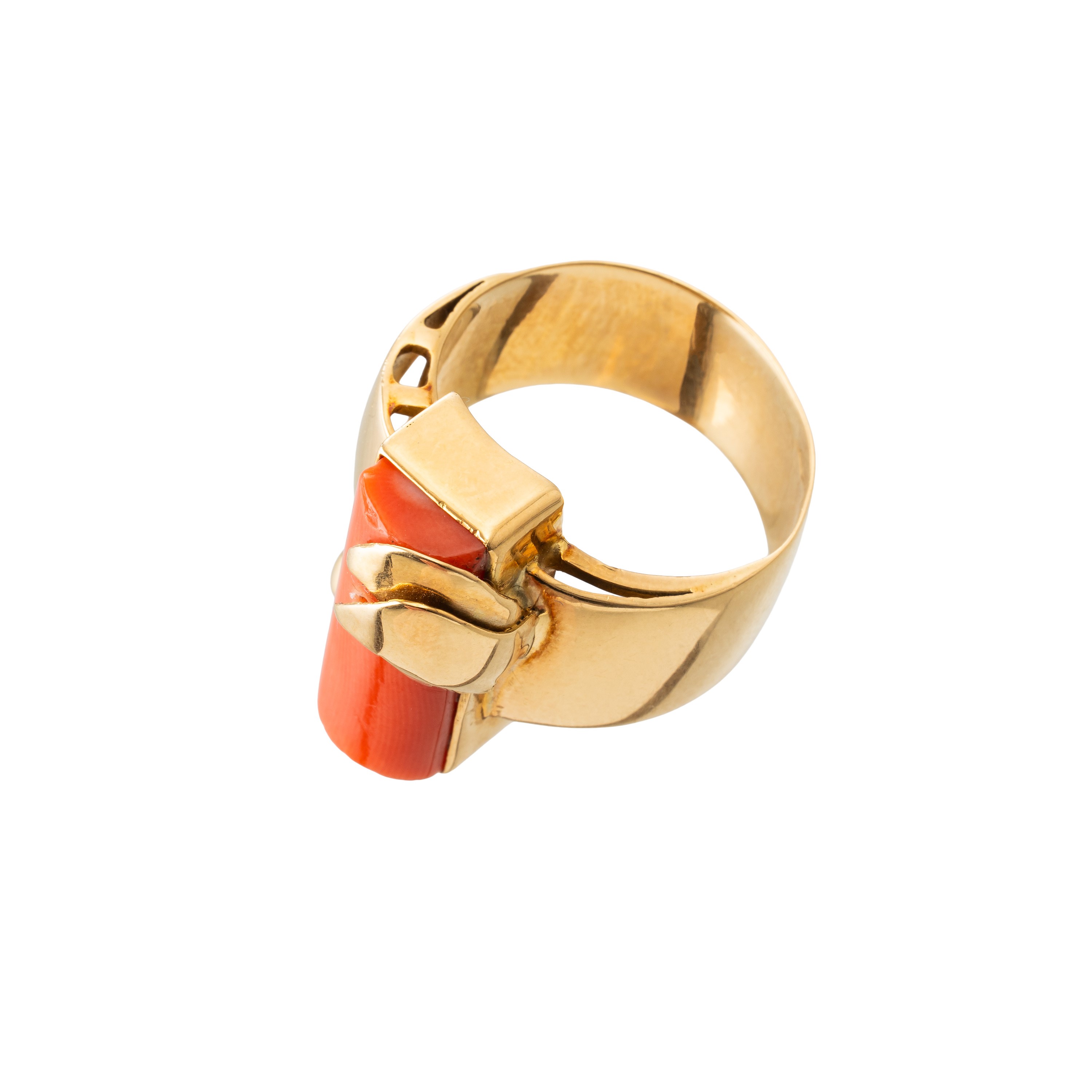 PAROURE IN ORO GIALLO 18 KT E CORALLI ORIENTALI