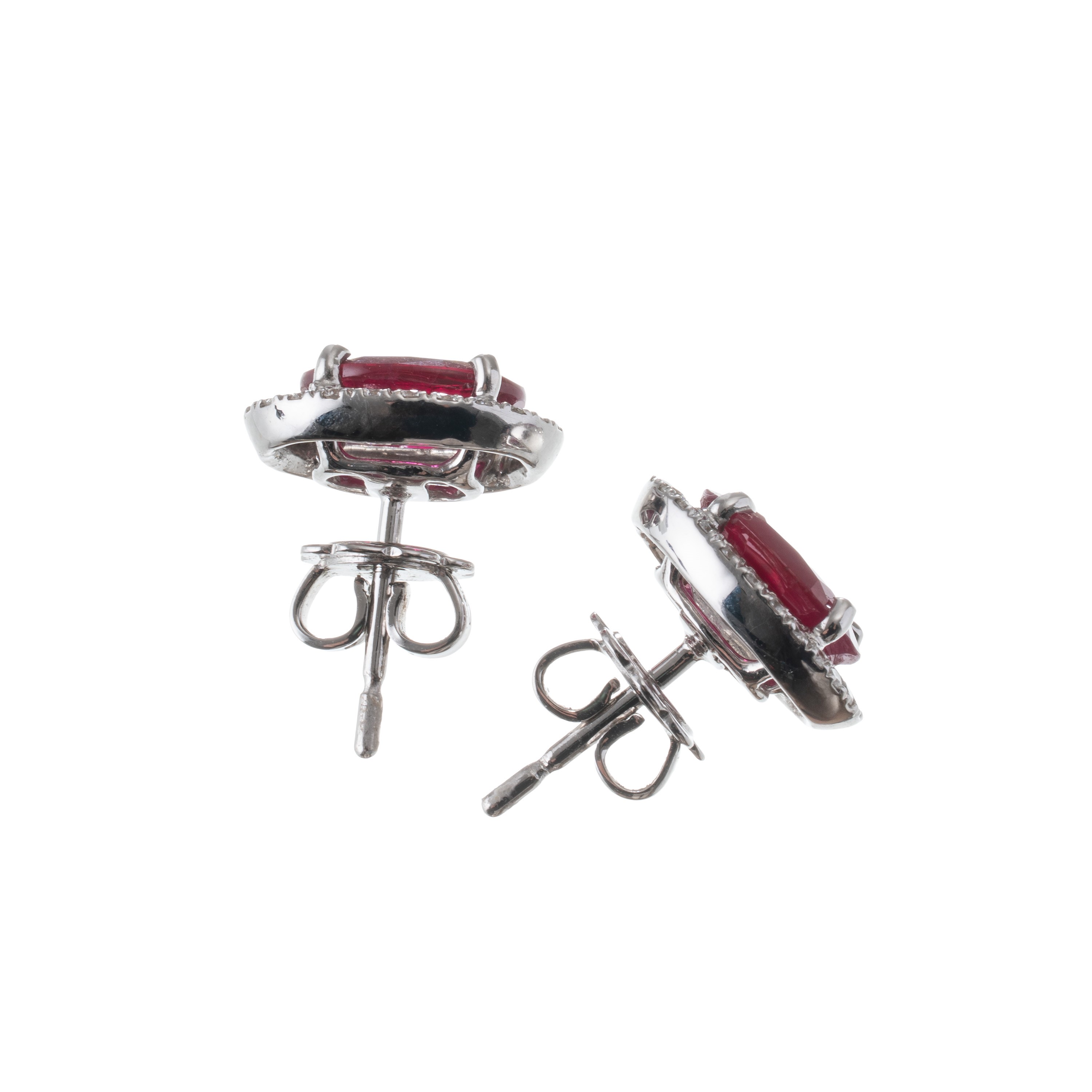 ORECCHINI IN ORO BIANCO 18 KT CON RUBINI