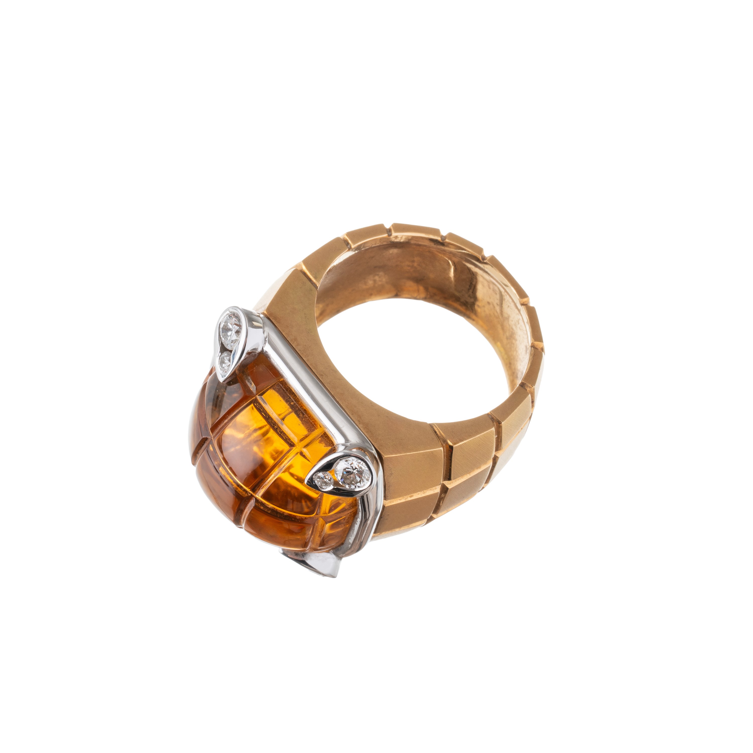 PAROURE IN ORO GIALLO 18 KT CON QUARZI CITRINI E BRILLANTI