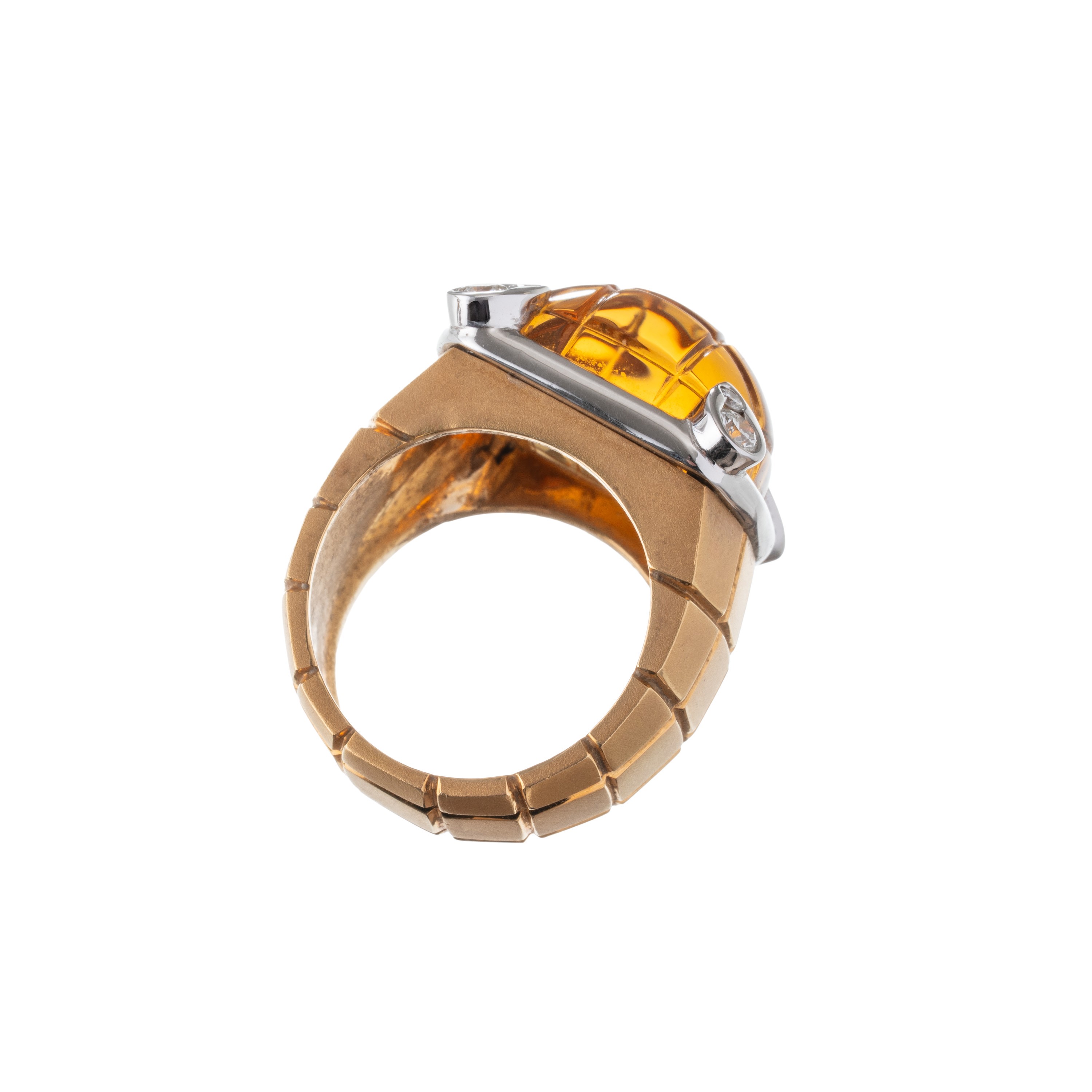 PAROURE IN ORO GIALLO 18 KT CON QUARZI CITRINI E BRILLANTI