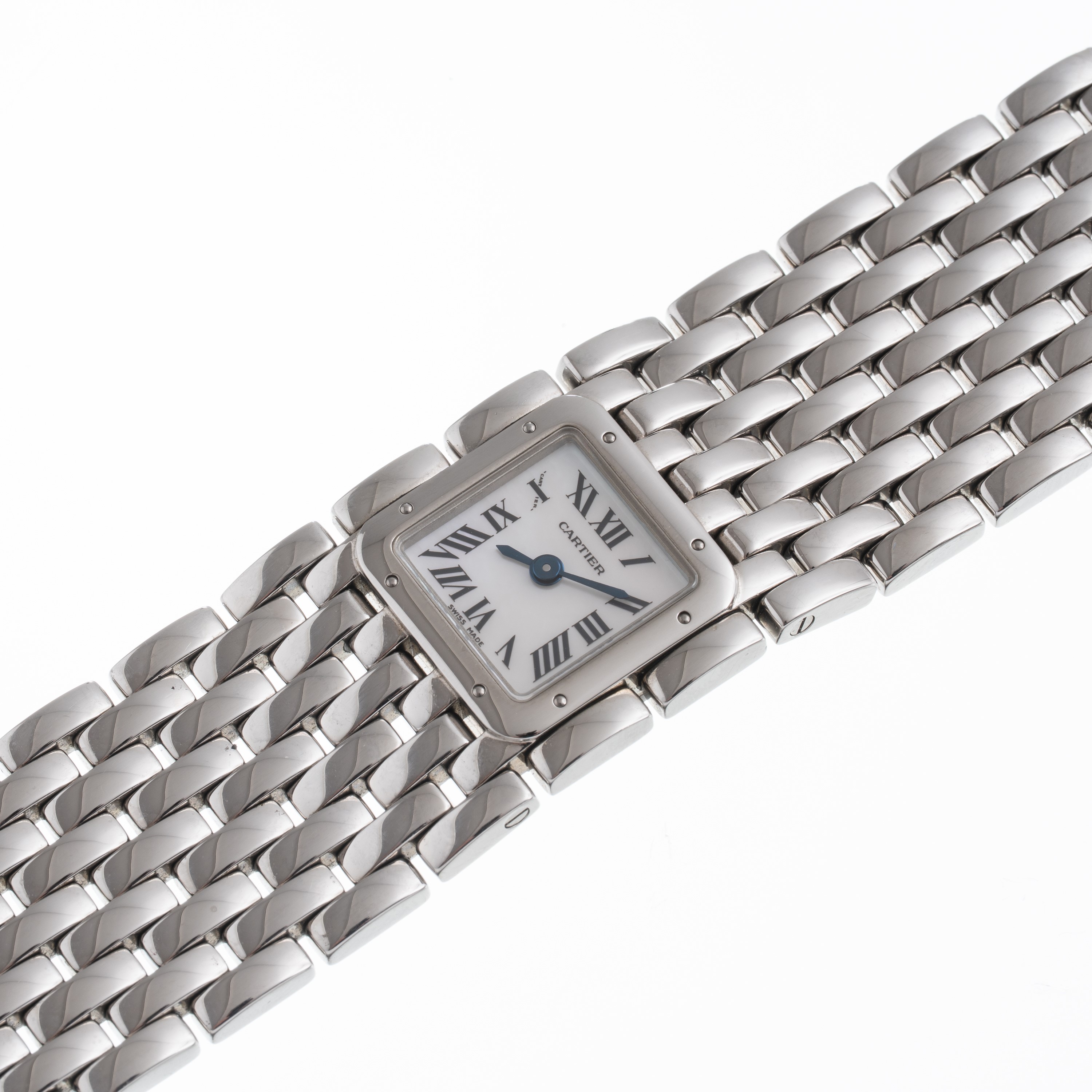 CARTIER - PANTHERE RUBAN OROLOGIO SOLO TEMPO AL QUARZO IN ACCIAIO CON BRACCIALE INTEGRATO IN ACCI...