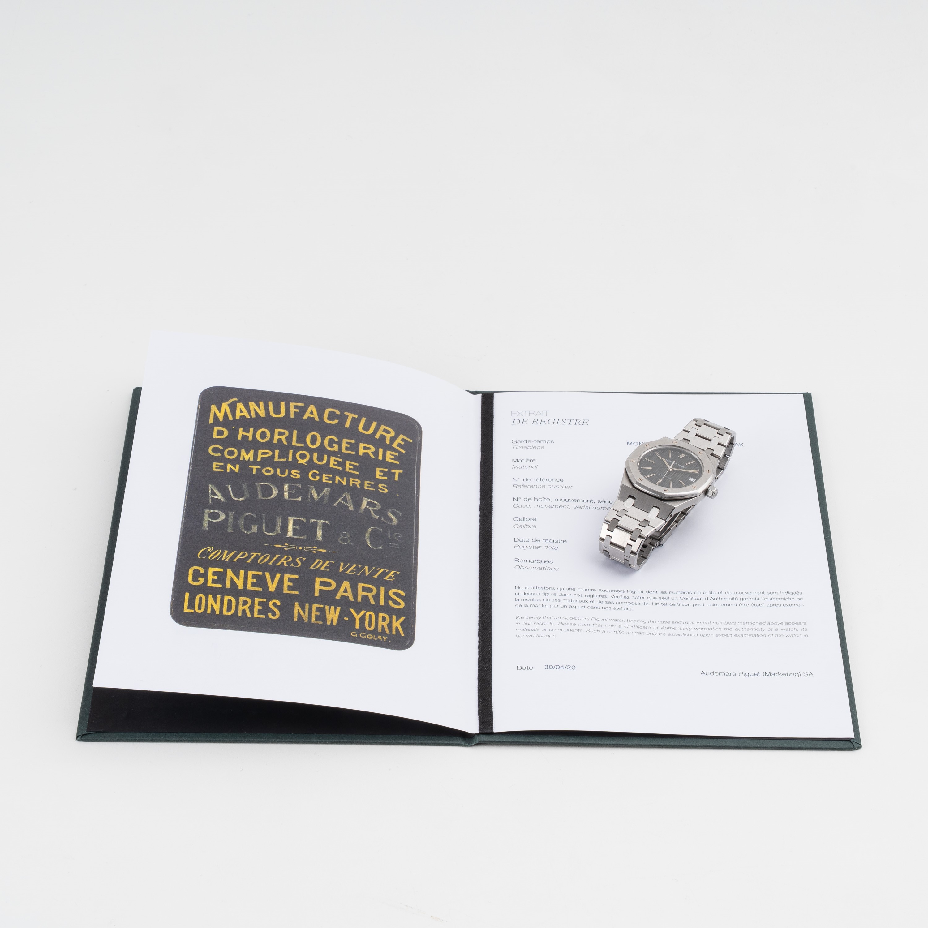 AUDEMARS PIGUET - ROYAL OAK OROLOGIO SOLO TEMPO A CARICA AUTOMATICA IN ACCIAIO CON QUADRANTE NERO...