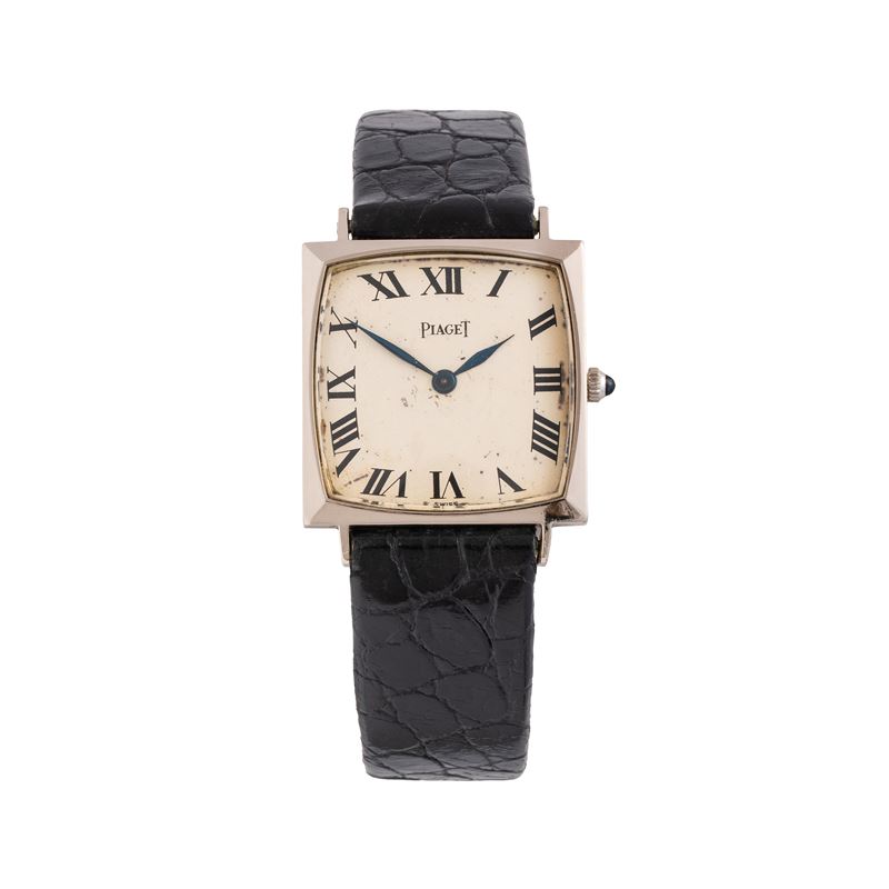 PIAGET OROLOGIO SOLO TEMPO A CARICA MANUALE IN ORO BIANCO 18 KT CON QUADRANTE BIANCO E INDICI ROM...