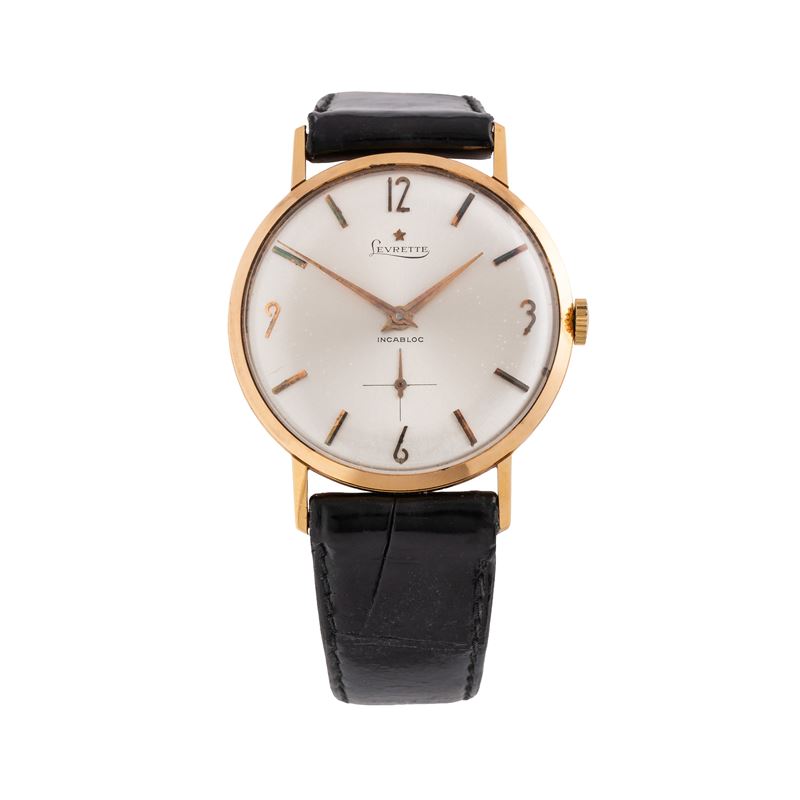 LEVRETTE OROLOGIO SOLO TEMPO A CARICA MANUALE IN ORO GIALLO 18 KT CON QUADRANTE ARGENTE' E PICCOL...