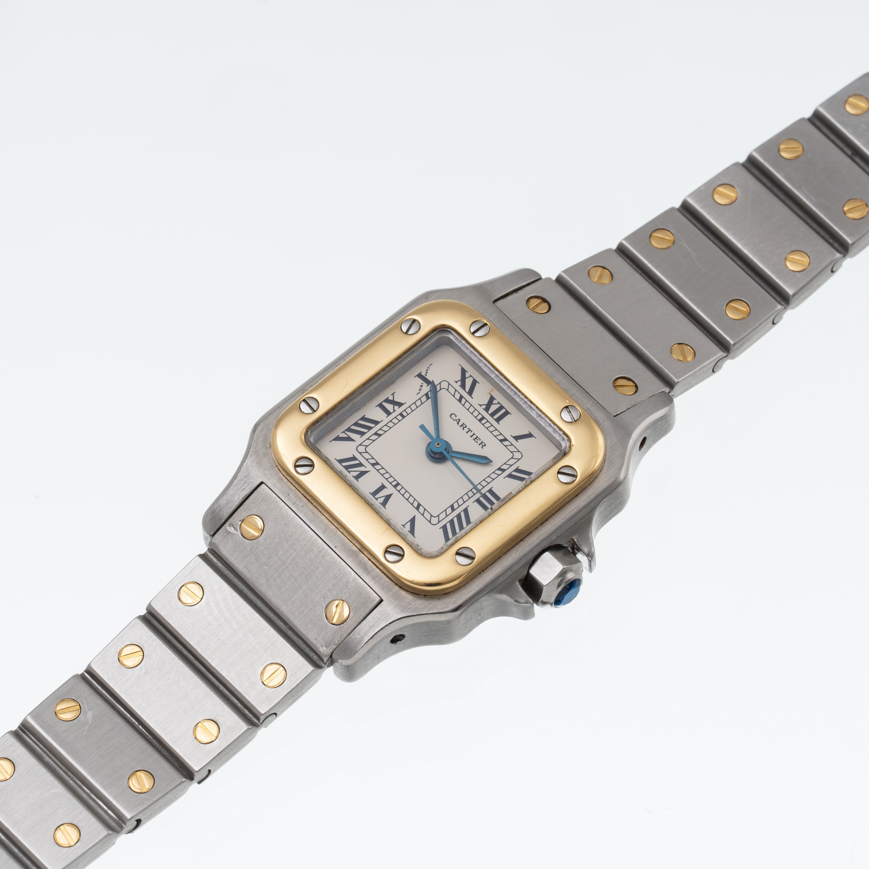 CARTIER - SANTOS GALBE' LADY OROLOGIO SOLO TEMPO A CARICA AUTOMATICA ACCIAIO E ORO GIALLO 18 KT C...